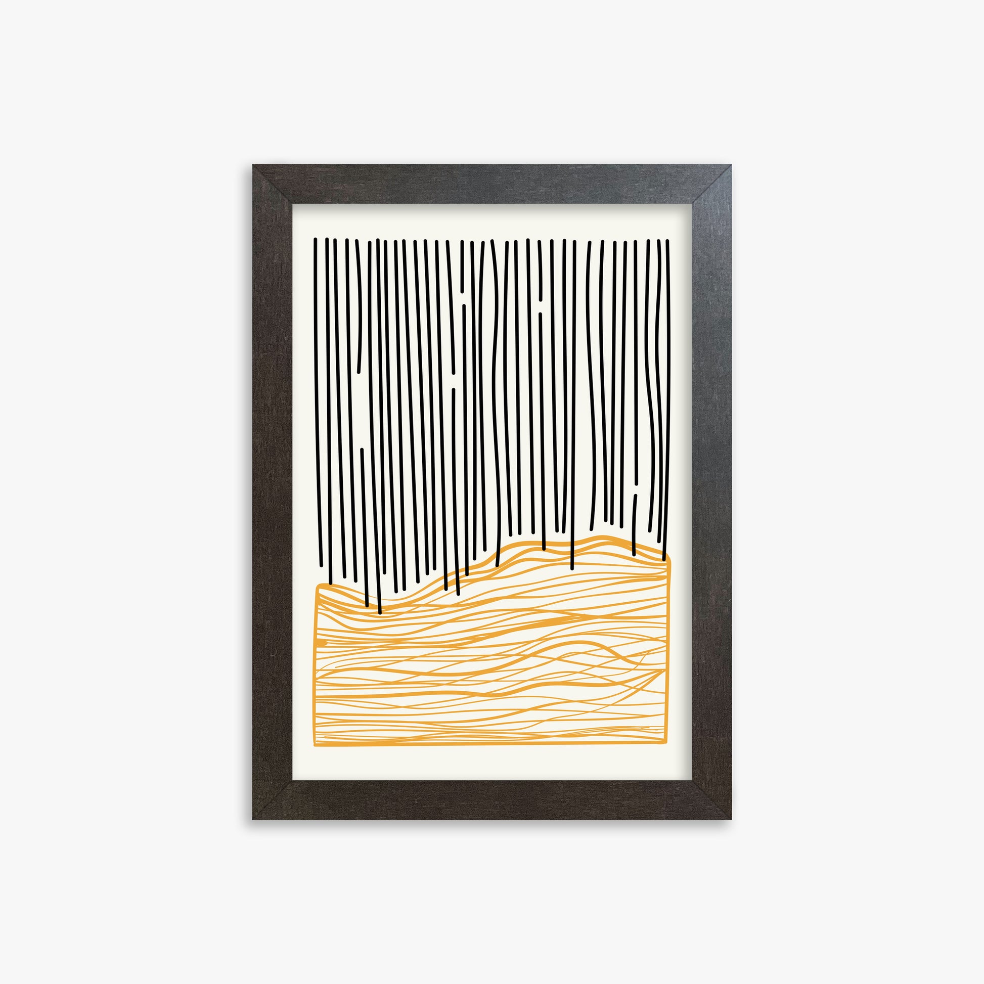 Rain over Hills, 21x30cm Framed Poster With Espresso Frame