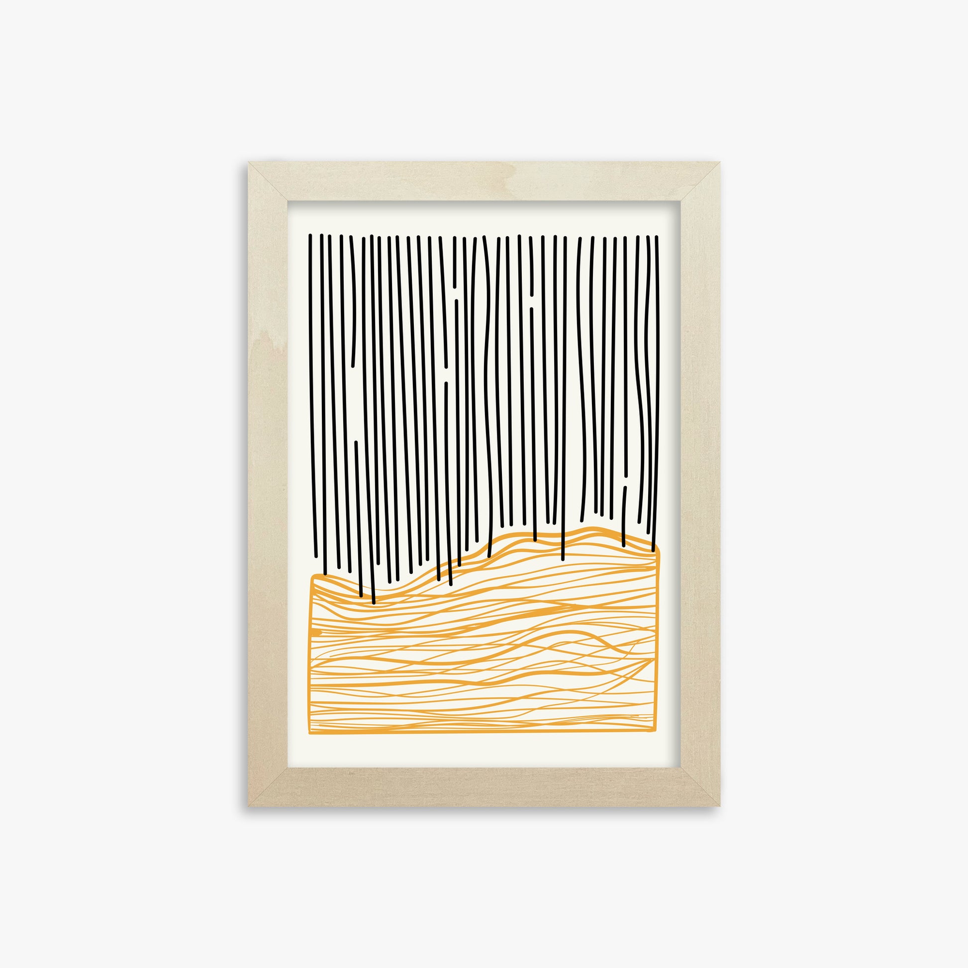 Rain over Hills, 21x30cm Framed Poster With Lime Wood Frame