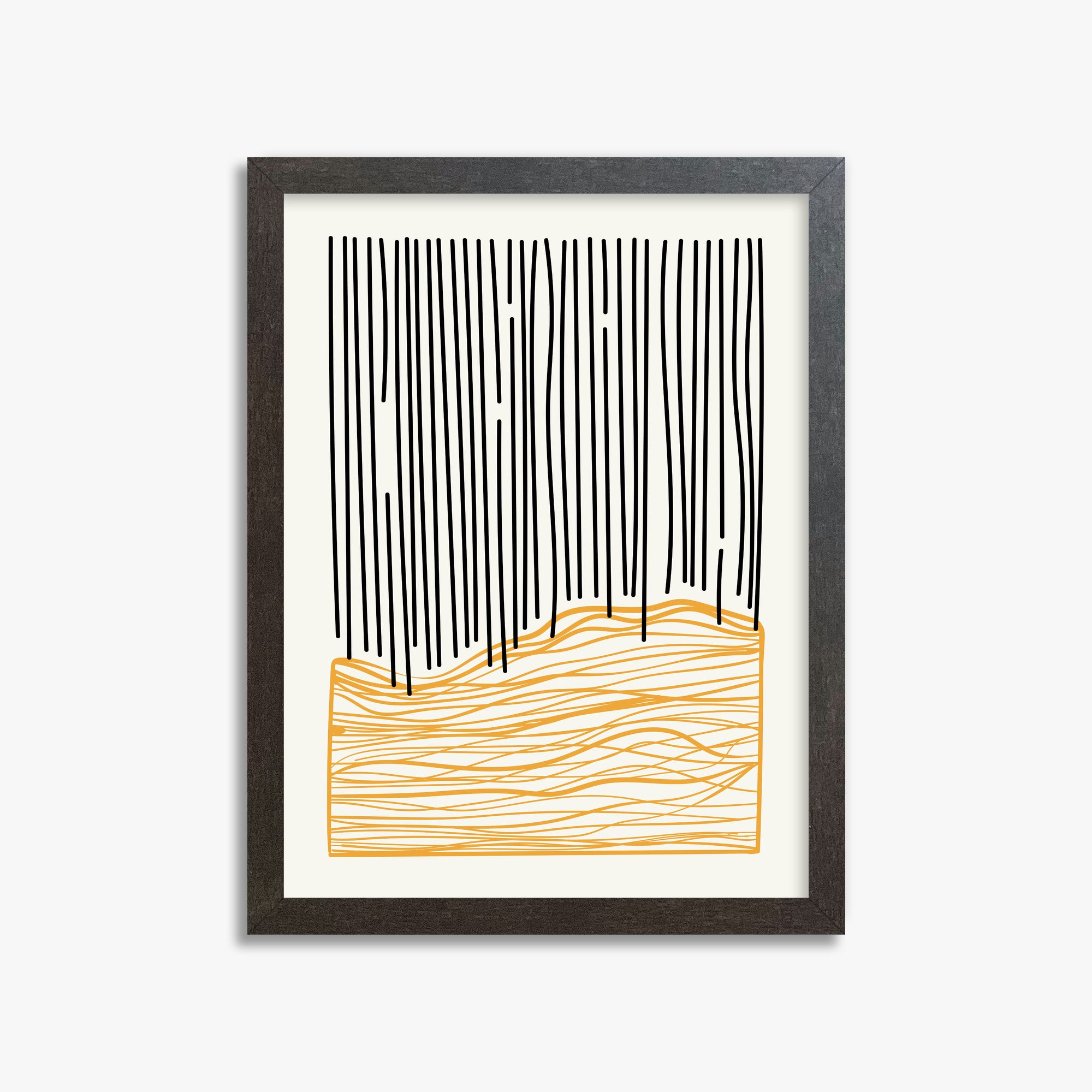 Rain over Hills, 30x40cm Framed Poster With Espresso Frame