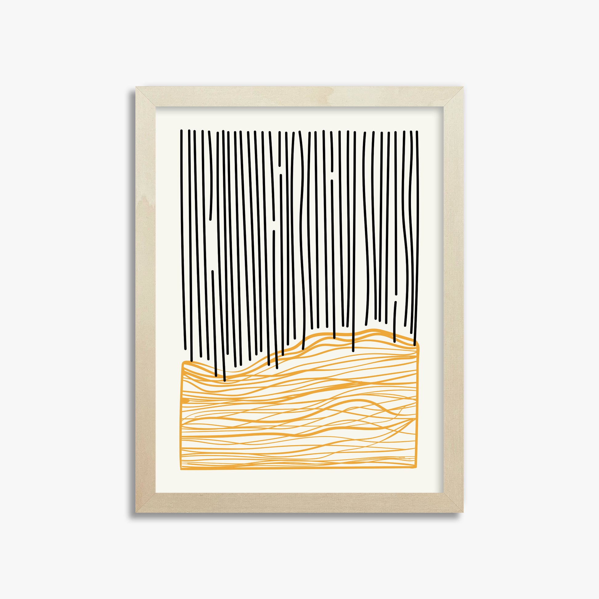 Rain over Hills, 30x40cm Framed Poster With Lime Wood Frame