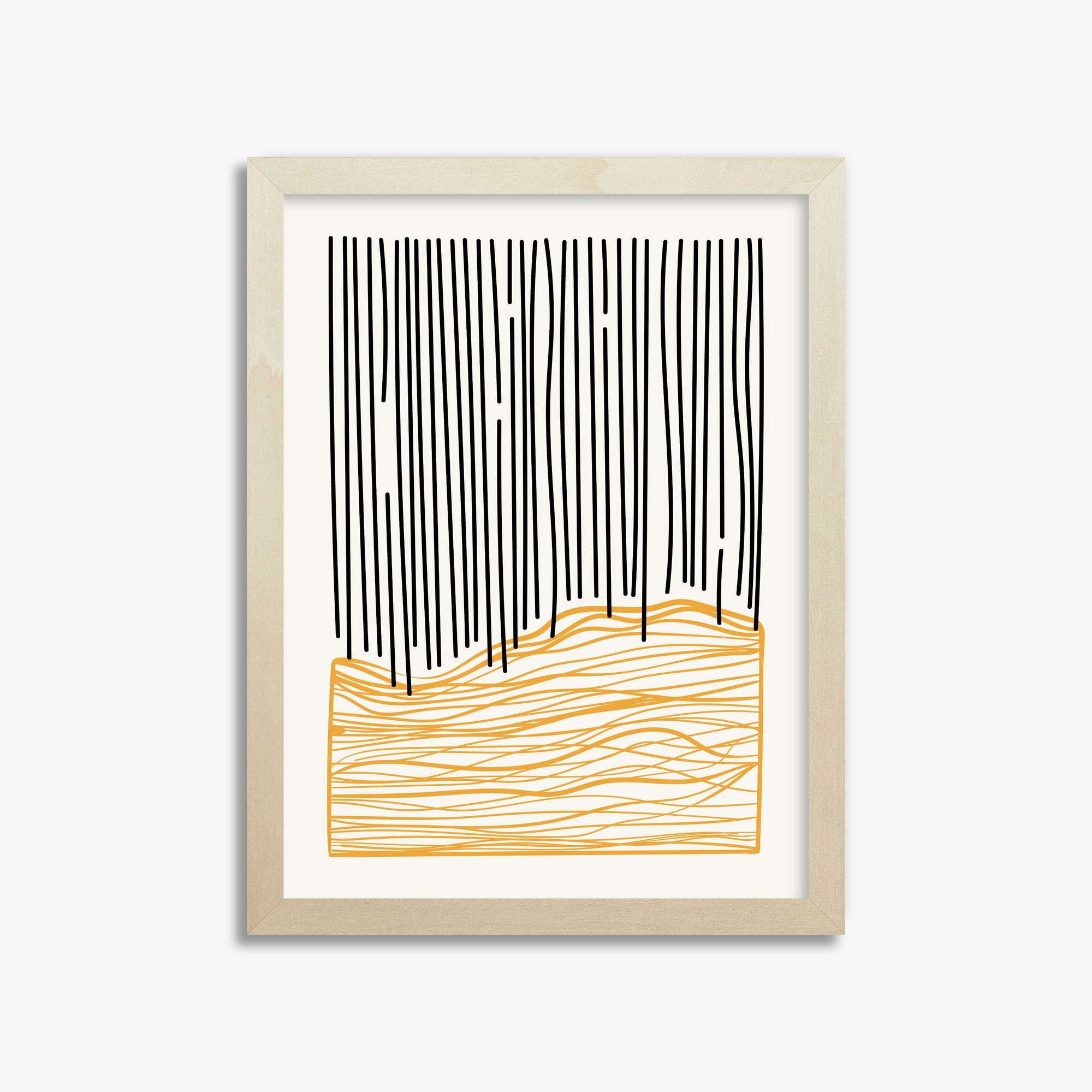 Rain over Hills, 30x40cm Framed Poster With Lime Wood Frame
