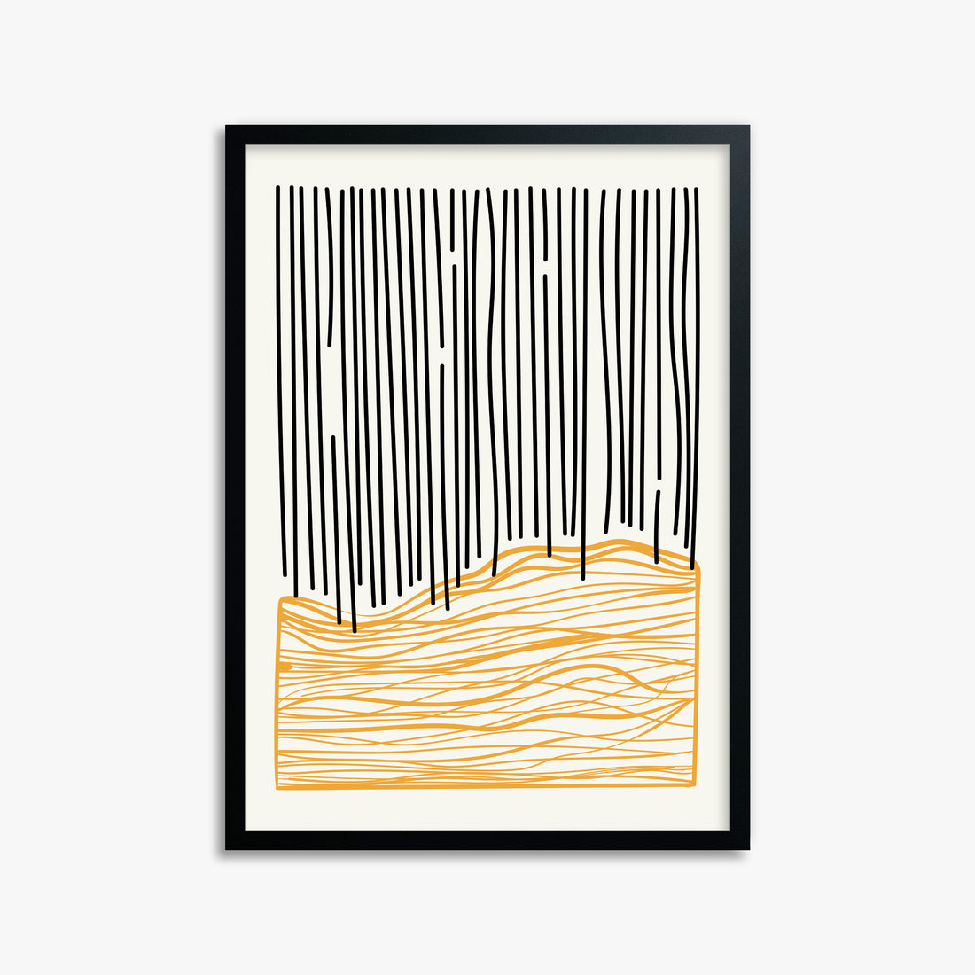 Rain over Hills, 50x70cm Framed Poster With Black Frame