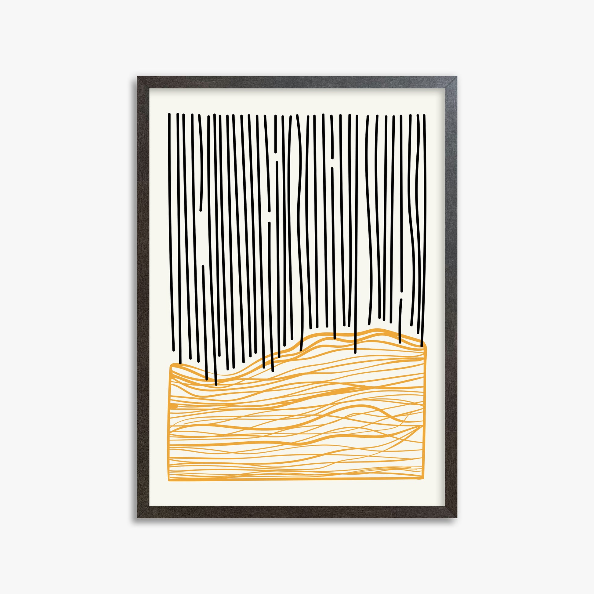 Rain over Hills, 50x70cm Framed Poster With Espresso Frame