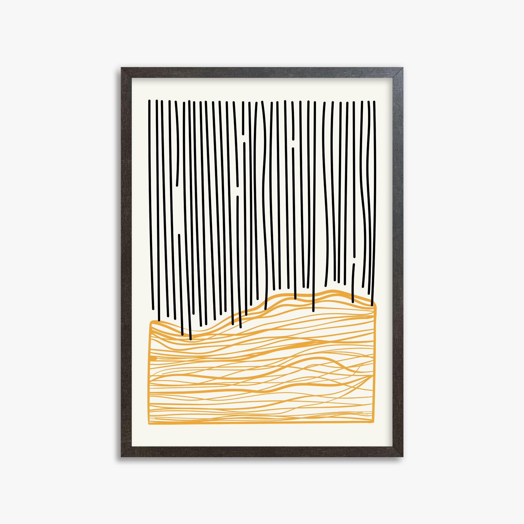 Rain over Hills, 50x70cm Framed Poster With Espresso Frame