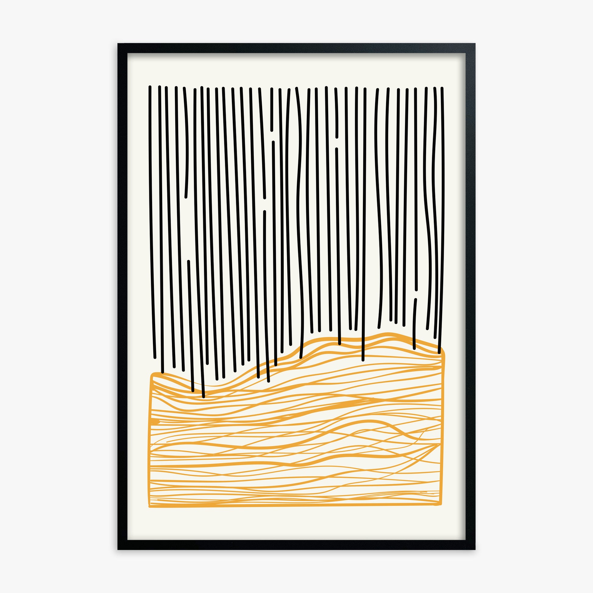 Rain over Hills, Black Framed Poster With Black Frame