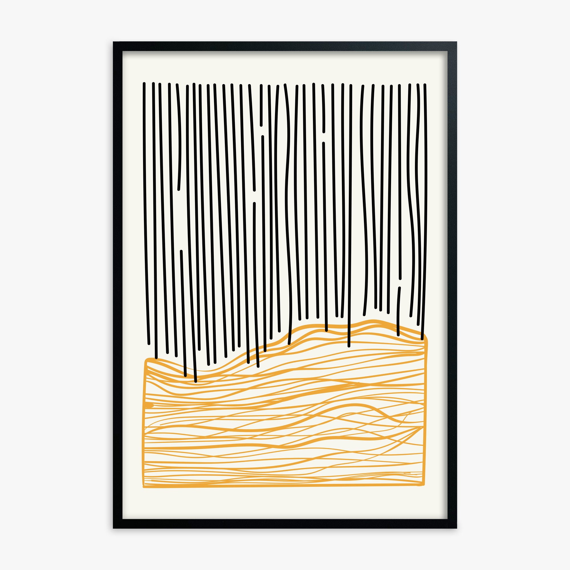 Rain over Hills, Black Framed Poster With Black Frame