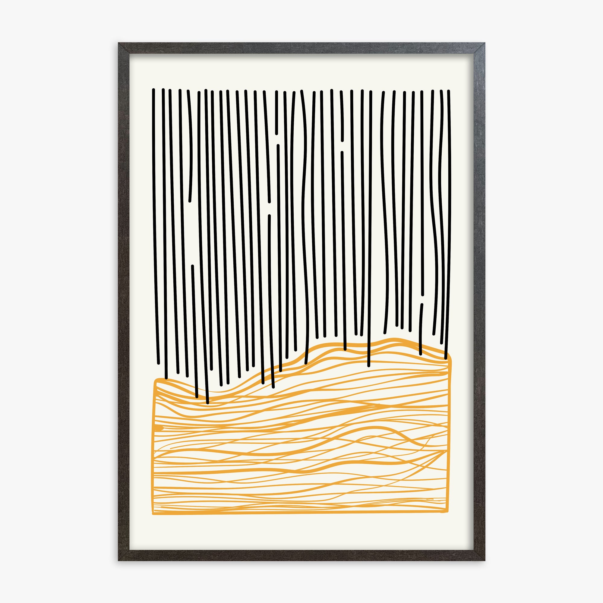 Rain over Hills, 70x100cm Framed Poster With Espresso Frame