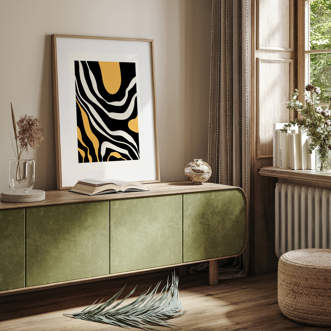 Rivers, 50x70cm Framed Poster With Black Frame
