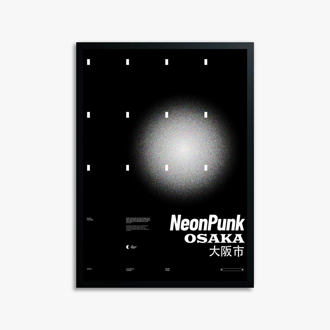 Black Neon Night, 50x70cm Framed Poster With Black Frame