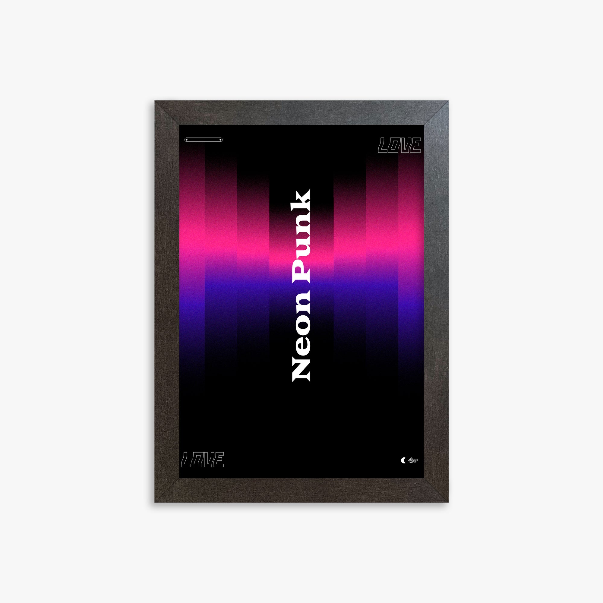 VerticalNeon, 21x30cm Framed Poster With Espresso Frame