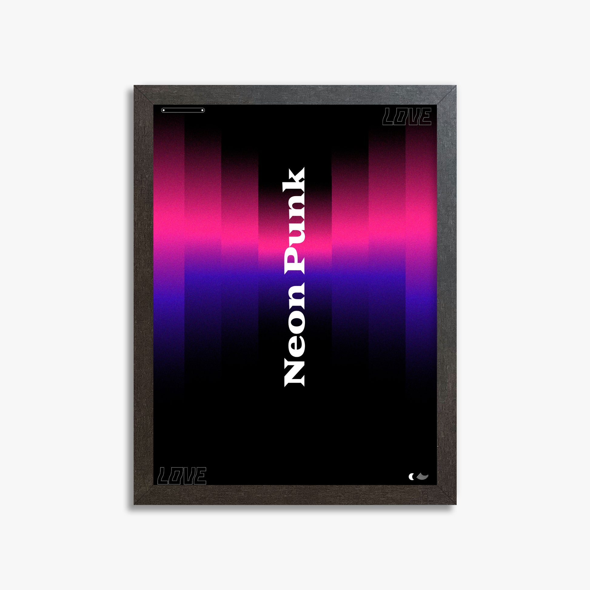 VerticalNeon, 30x40cm Framed Poster With Espresso Frame