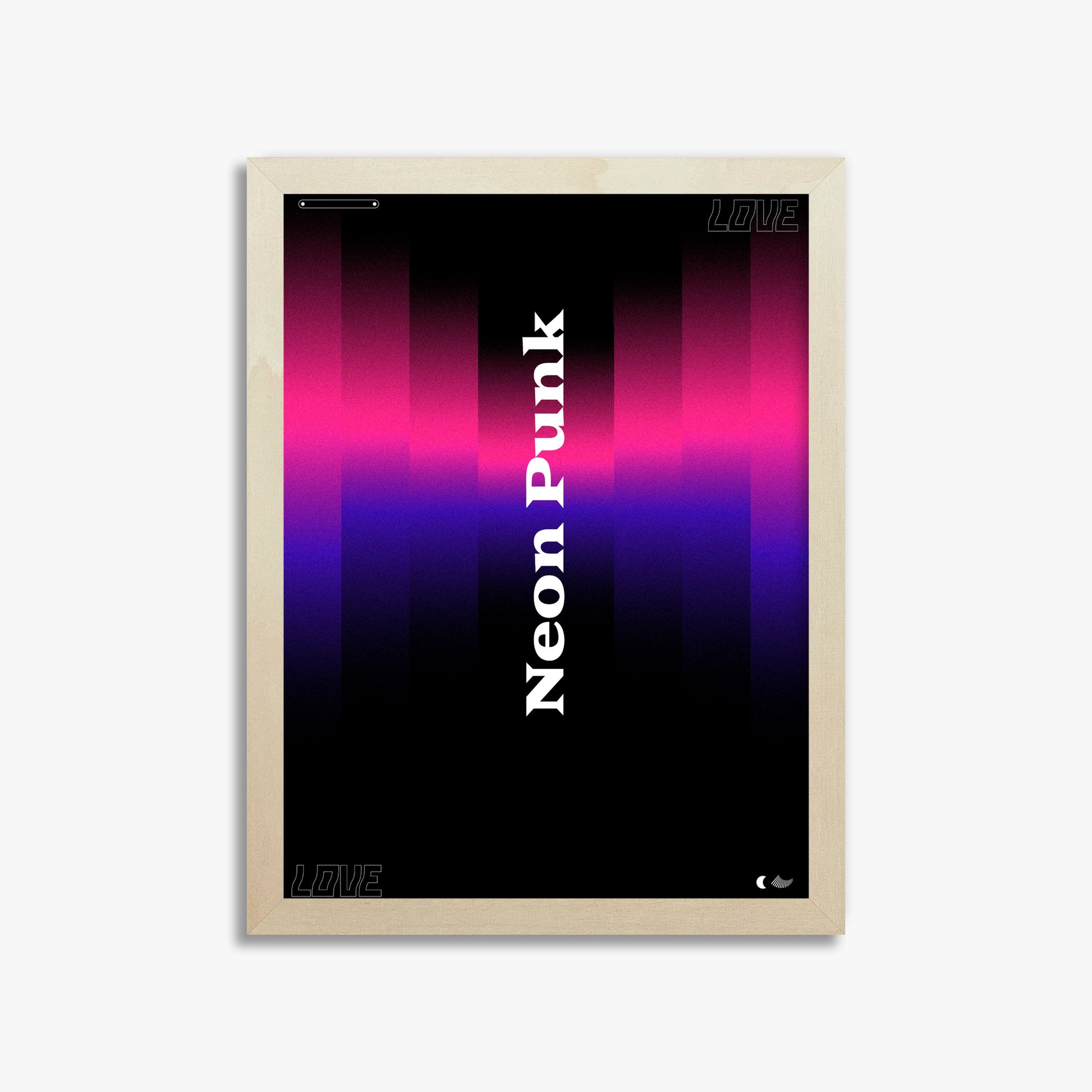 VerticalNeon, 30x40cm Framed Poster With Lime Wood Frame