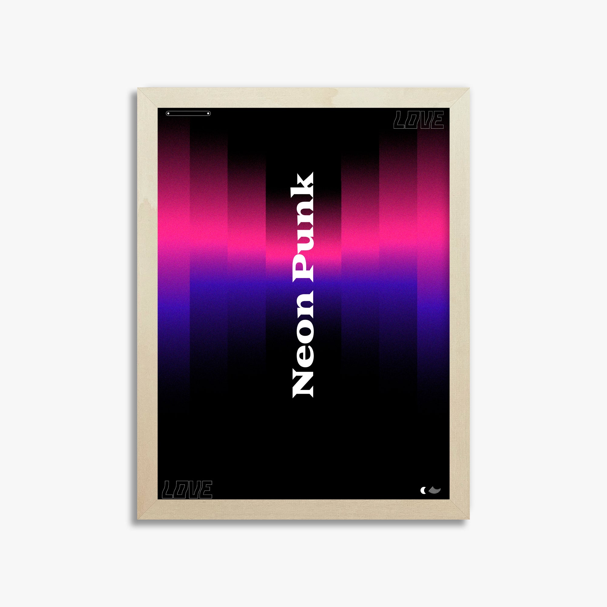 VerticalNeon, 30x40cm Framed Poster With Lime Wood Frame