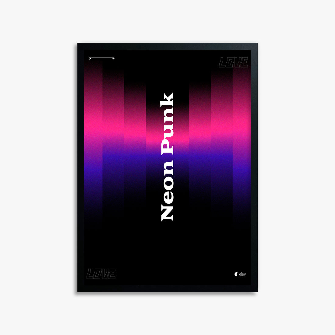 VerticalNeon, 50x70cm Framed Poster With Black Frame