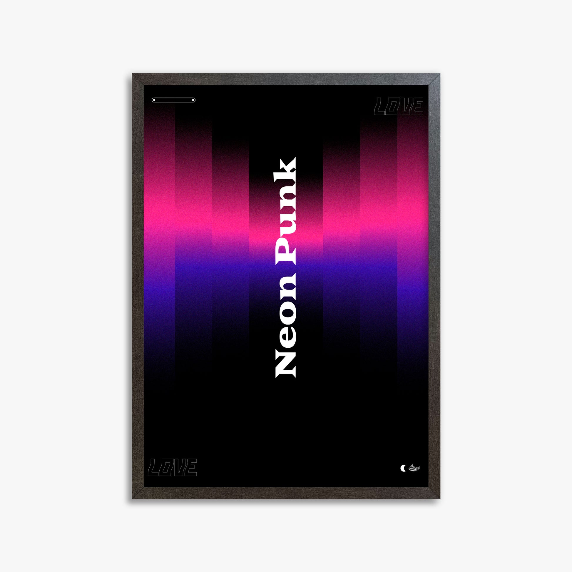 VerticalNeon, 50x70cm Framed Poster With Espresso Frame