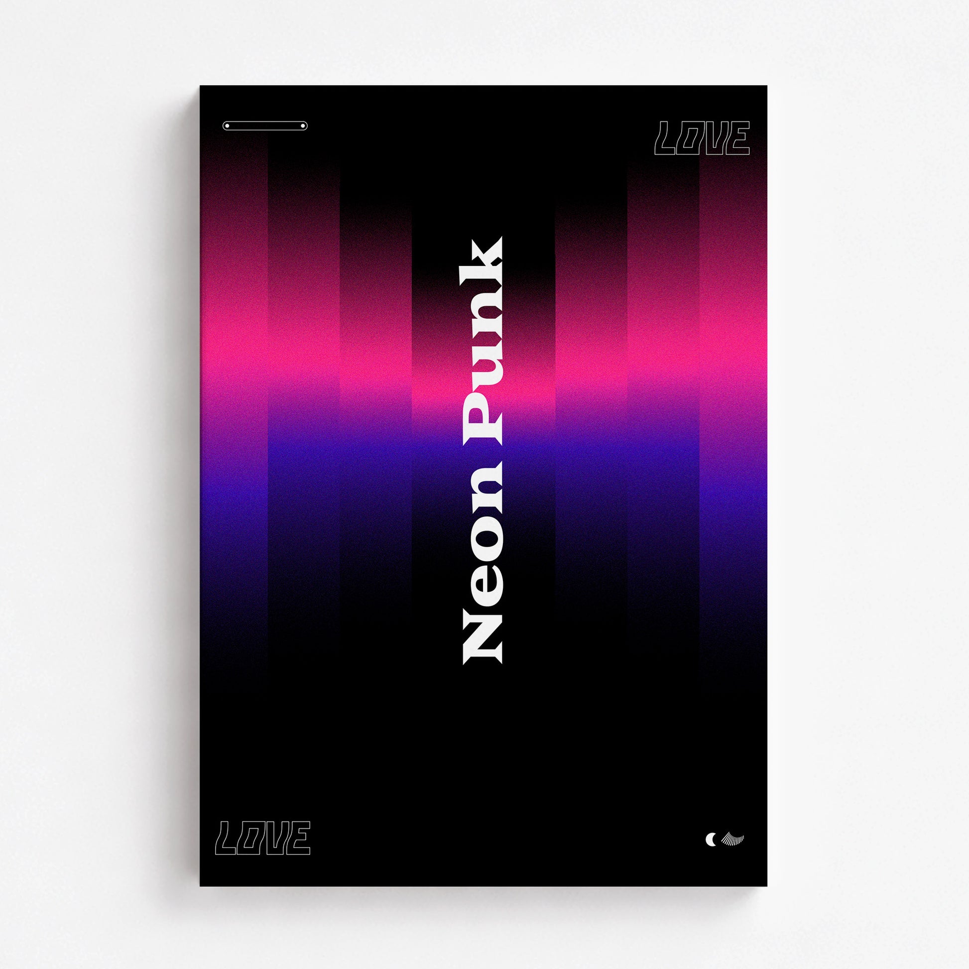 VerticalNeon, 70x100cm Satin Canvas Poster