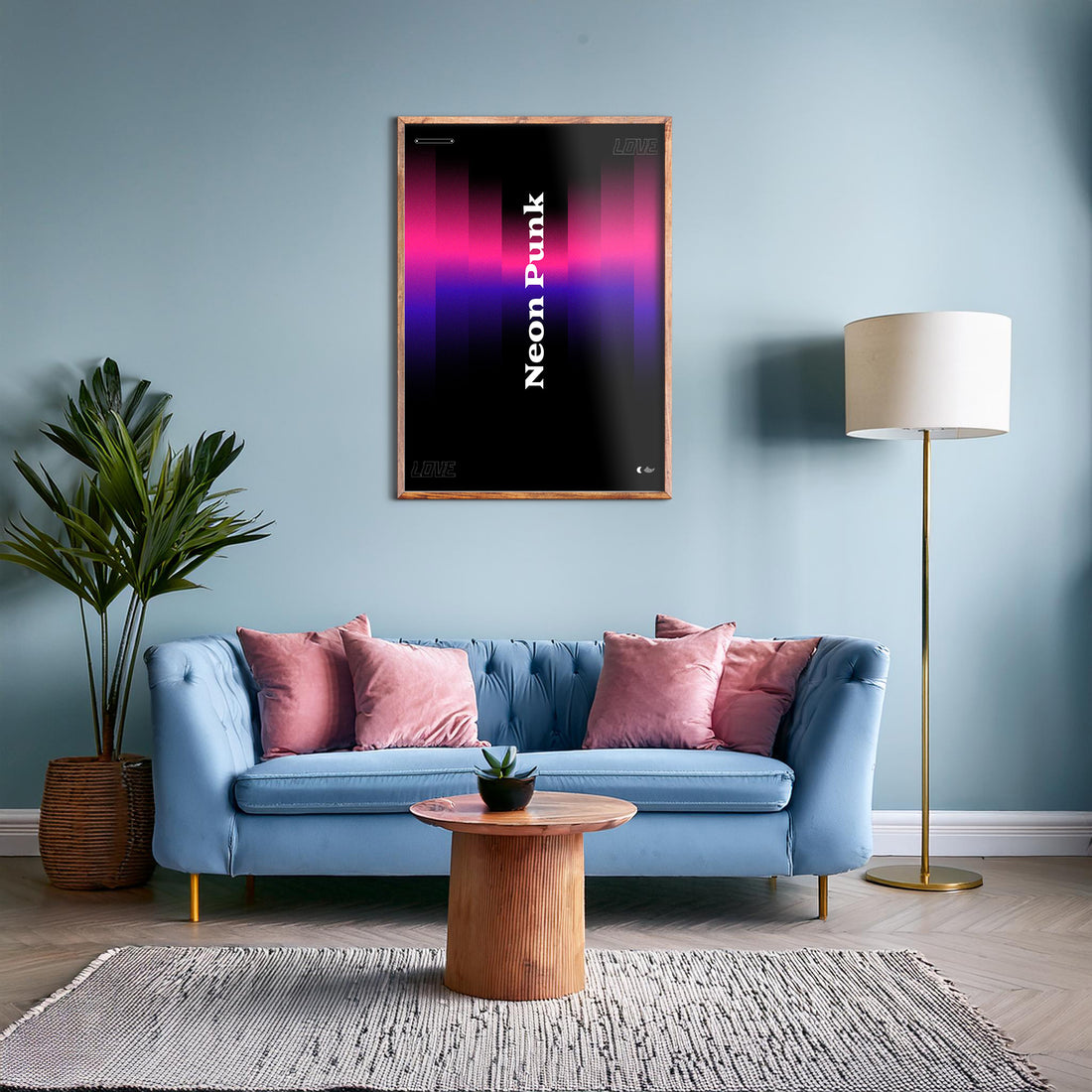 VerticalNeon, 50x70cm Framed Poster With Black Frame