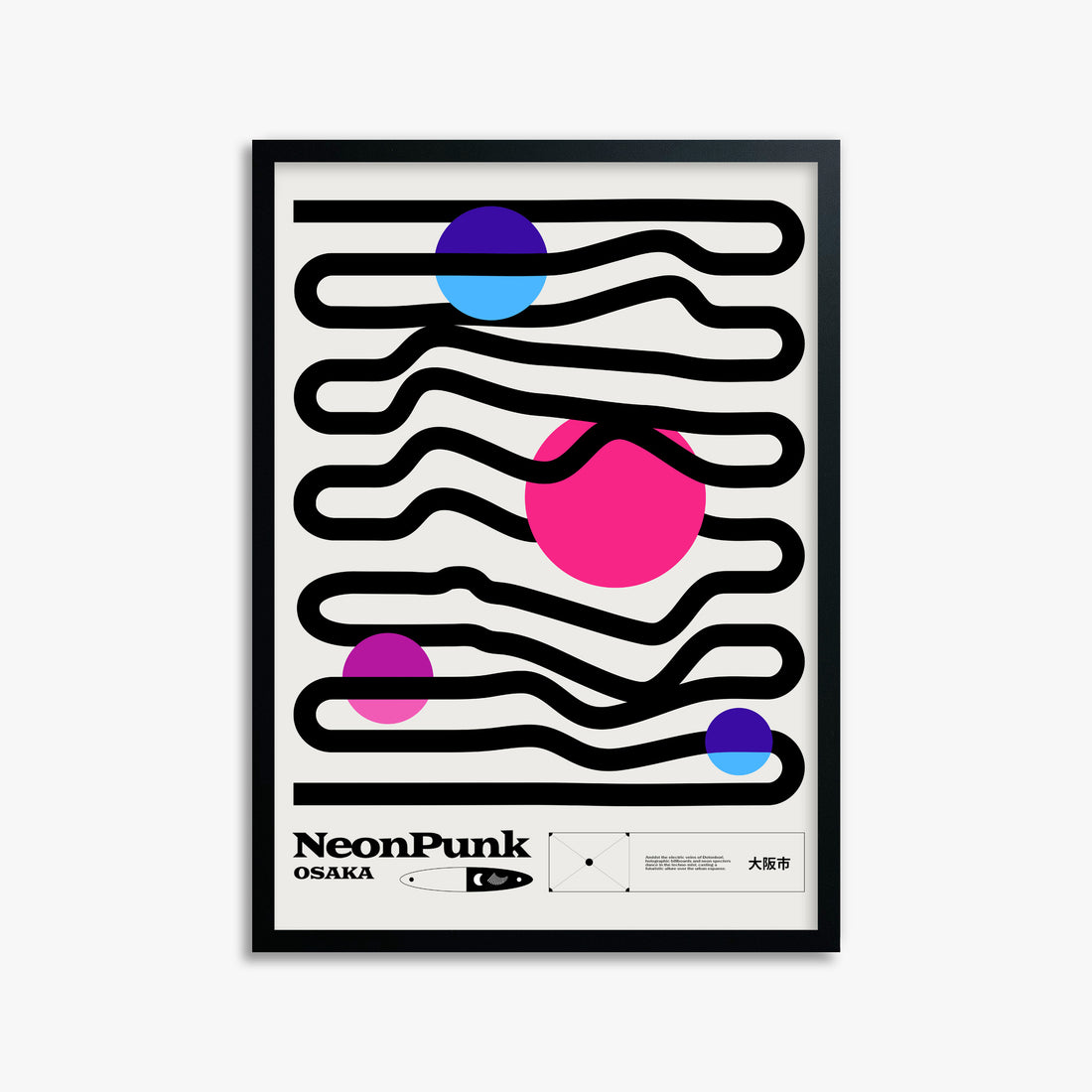 Zig-Zags, 50x70cm Framed Poster With Black Frame