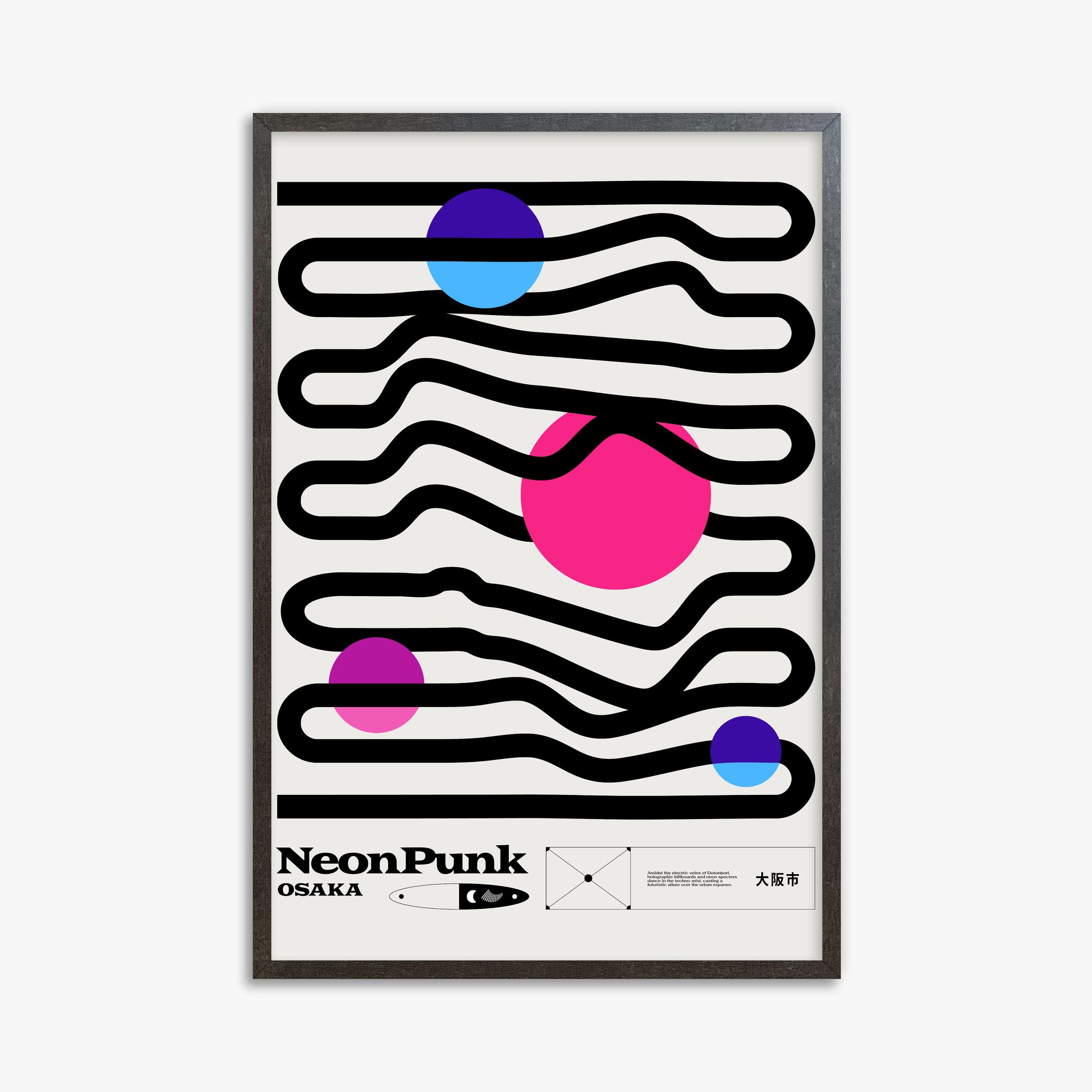 Zig-Zags, 61x91cm Framed Poster With Espresso Frame