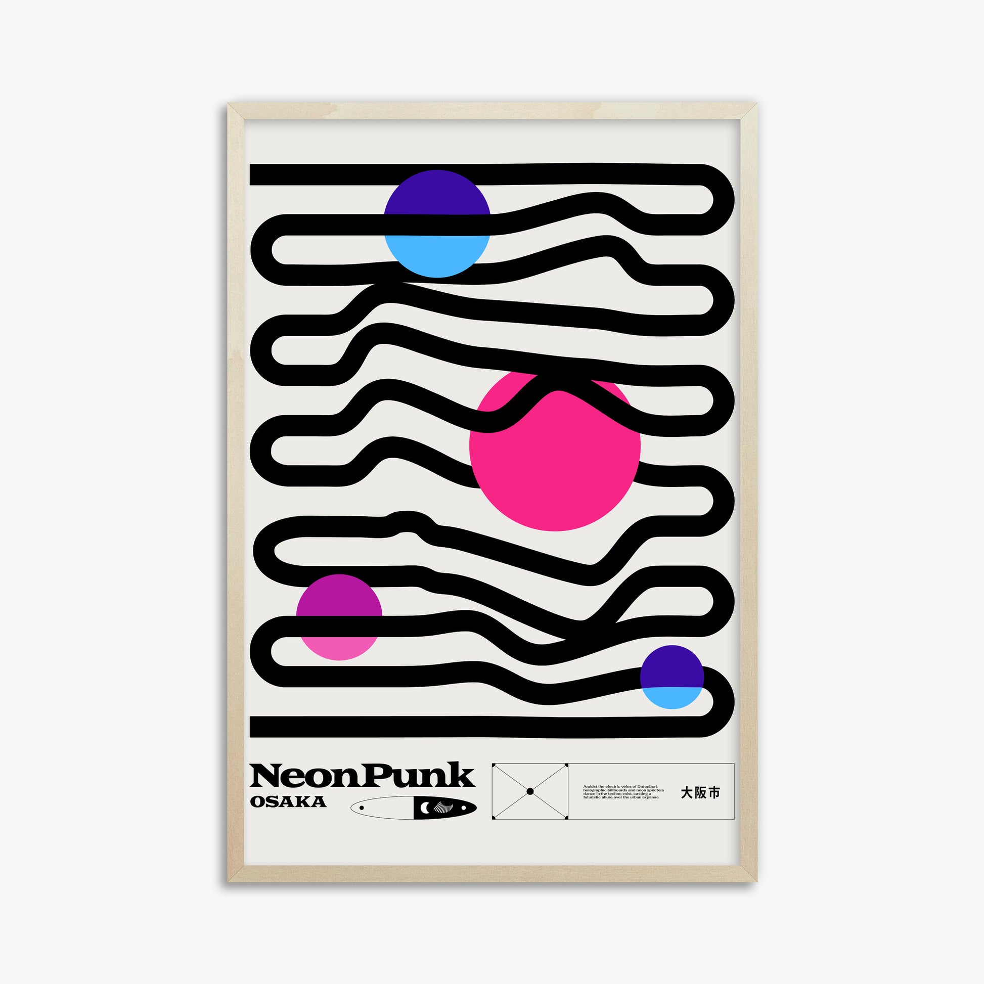 Zig-Zags, 61x91cm Framed Poster With Lime Wood Frame