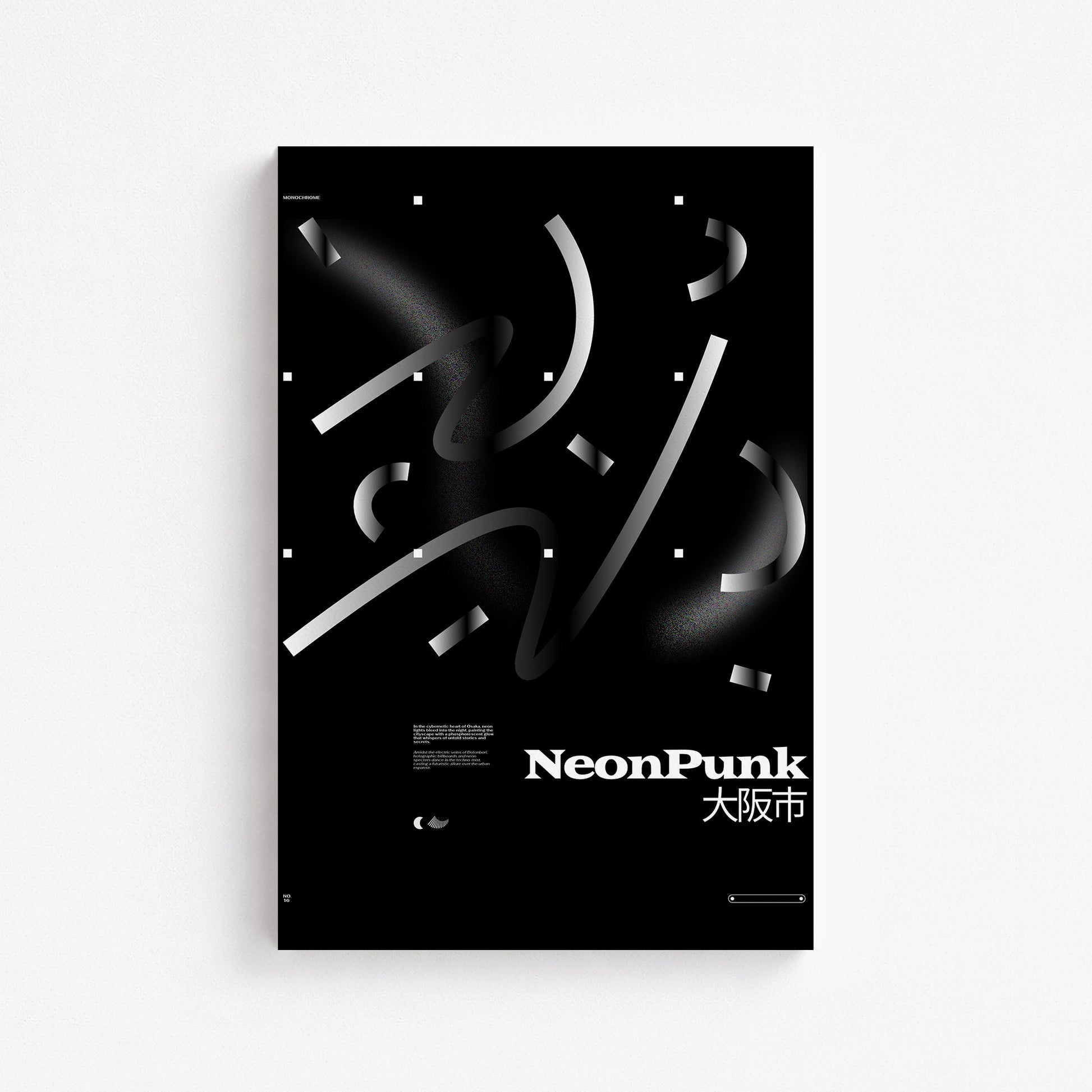 Monochrome Lines, 61x91cm Satin Canvas Poster