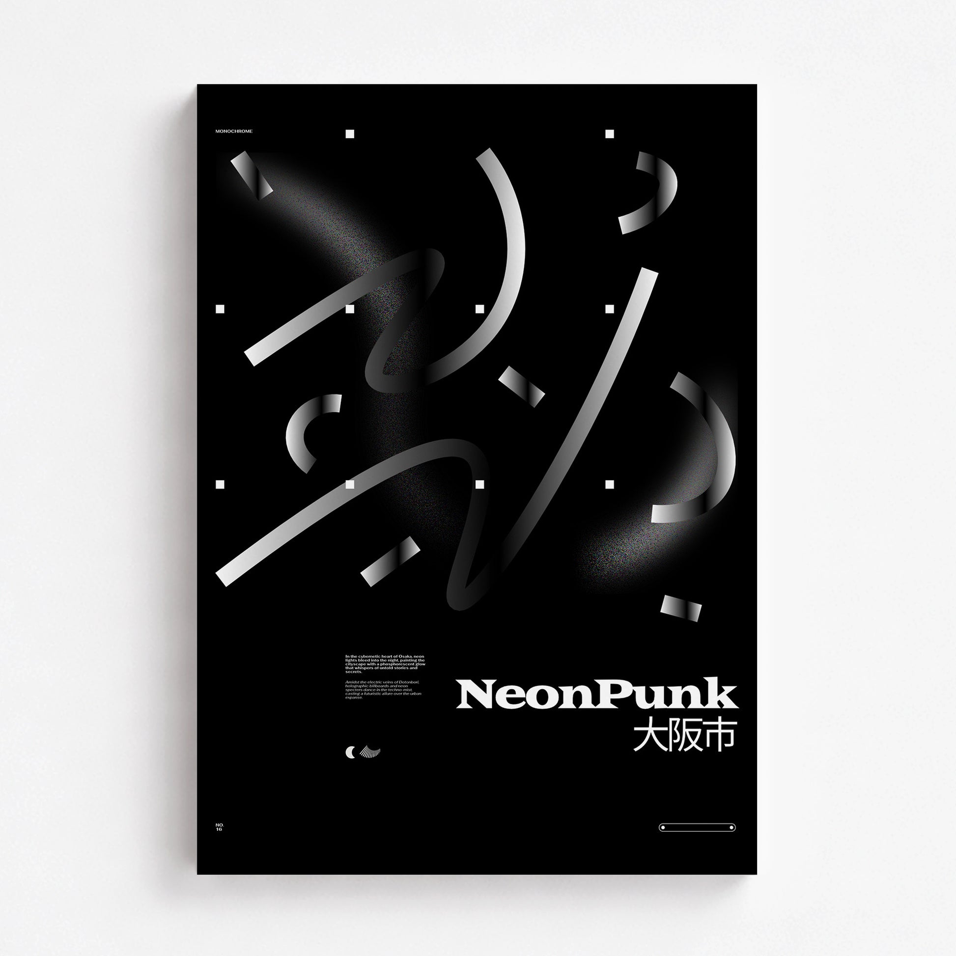 Monochrome Lines, 70x100cm Satin Canvas Poster