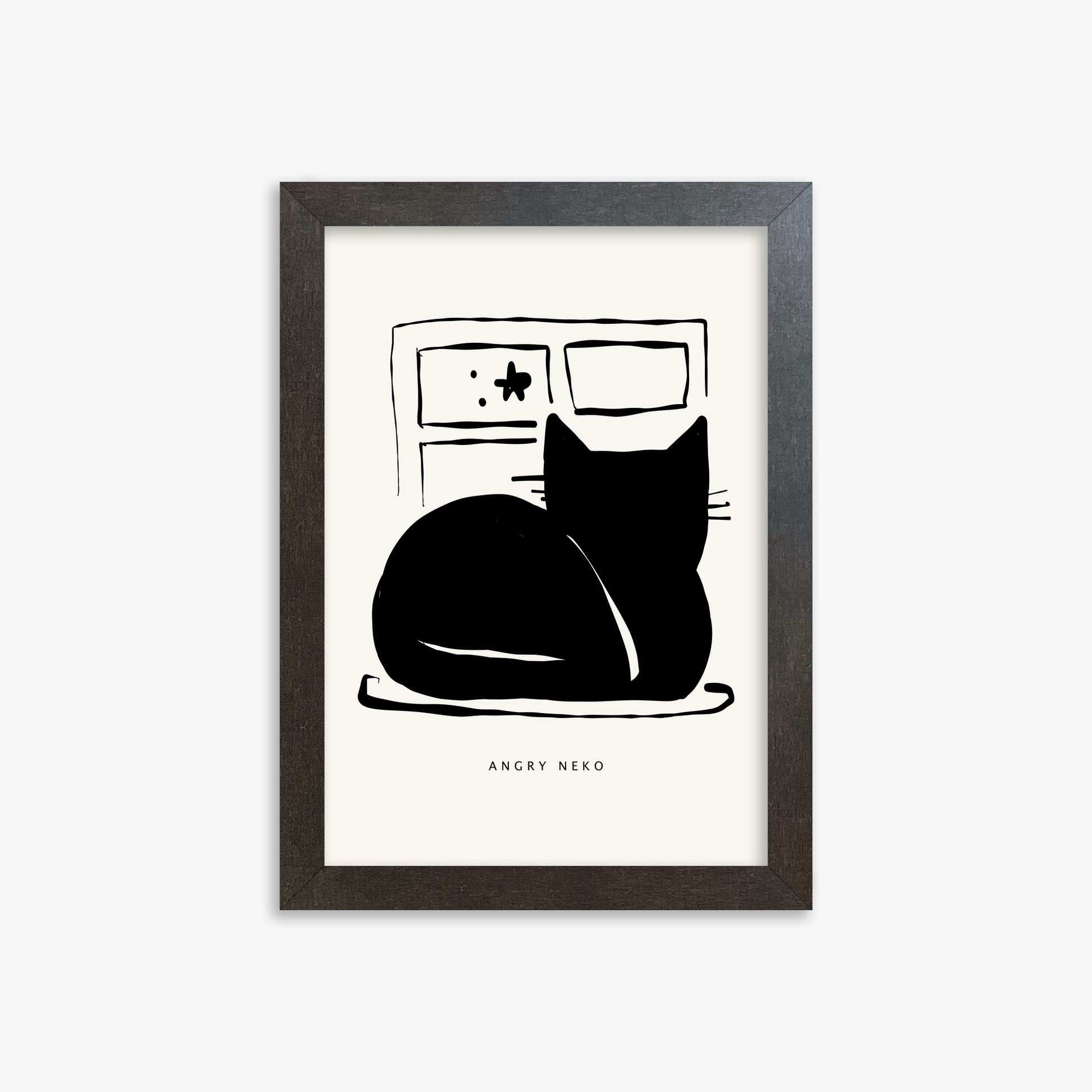 Nope, 21x30cm Framed Poster With Espresso Frame