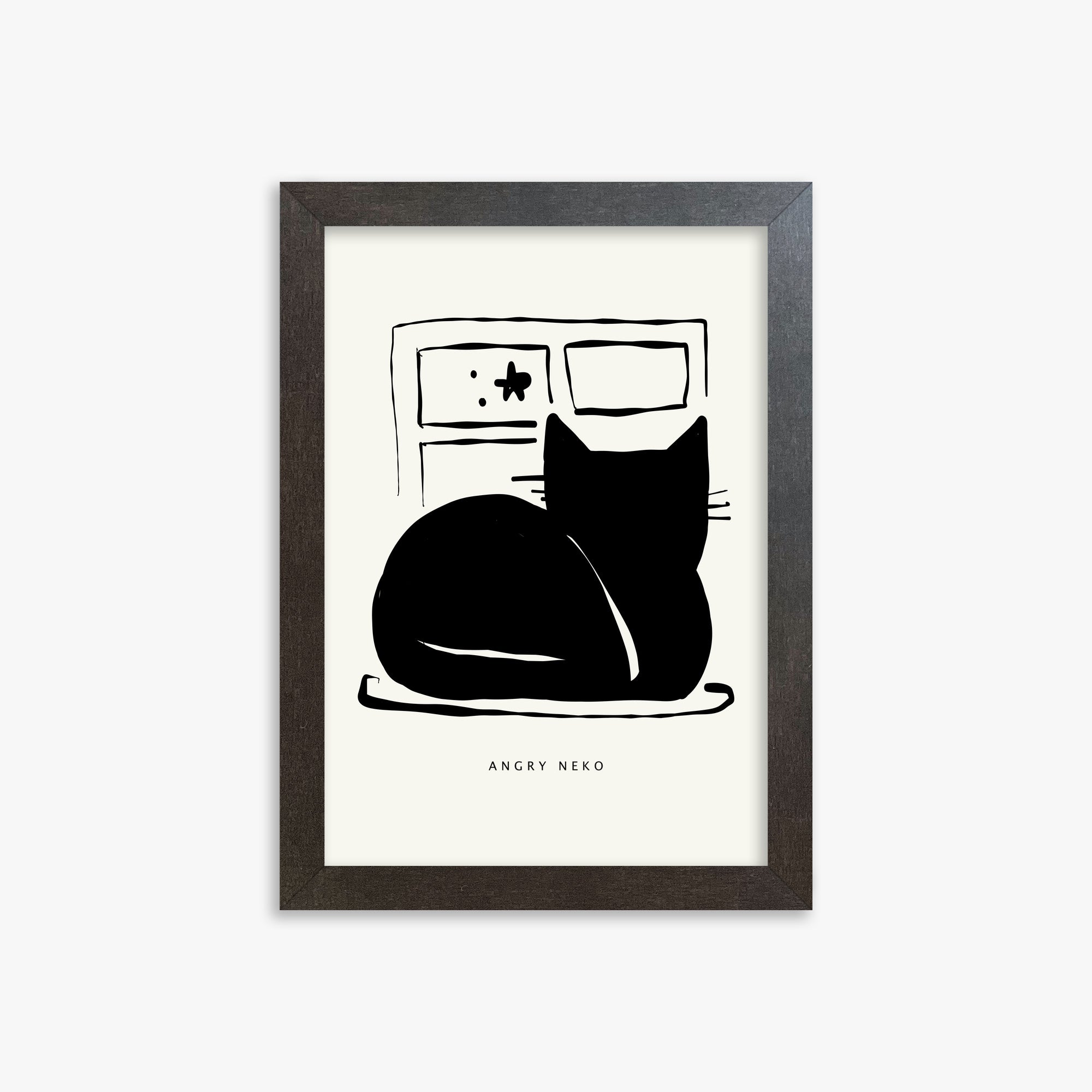 Nope, 21x30cm Framed Poster With Espresso Frame
