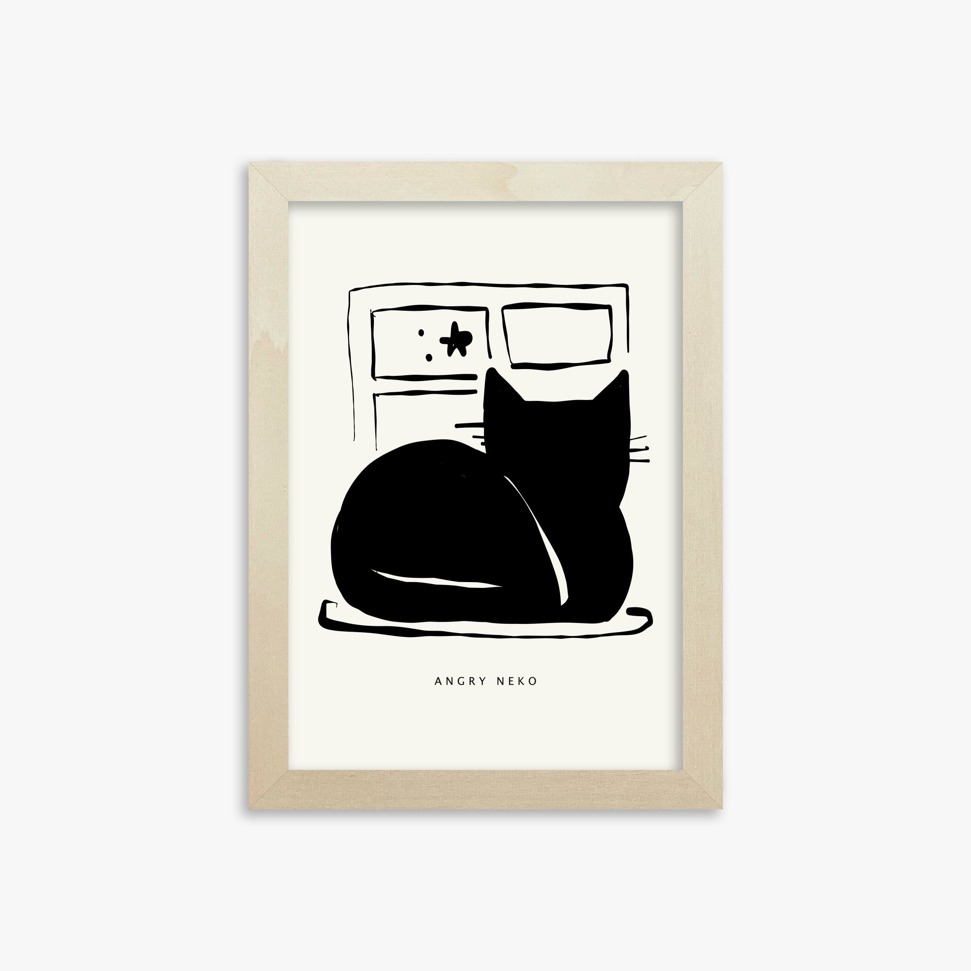 Nope, 21x30cm Framed Poster With Lime Wood Frame