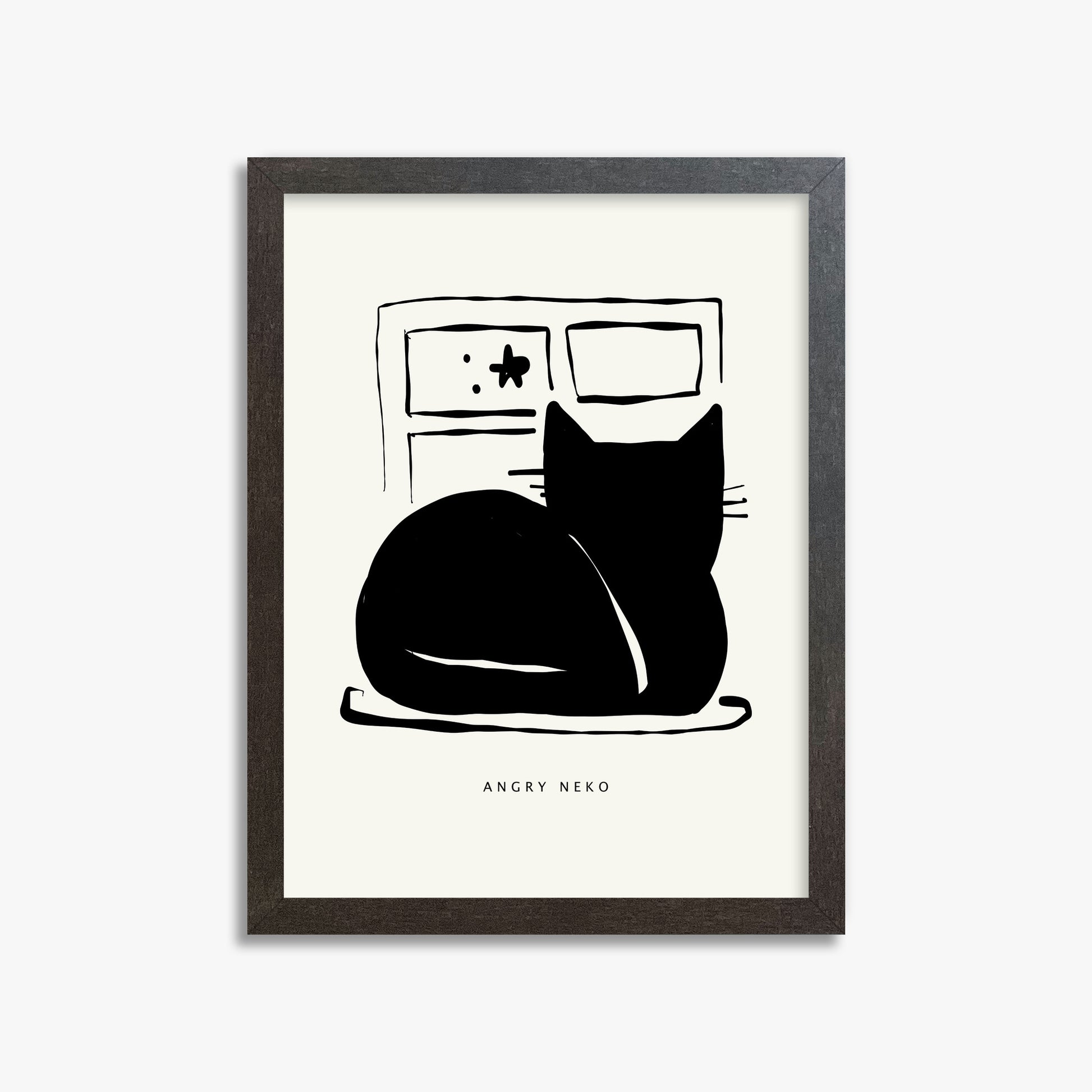 Nope, 30x40cm Framed Poster With Espresso Frame