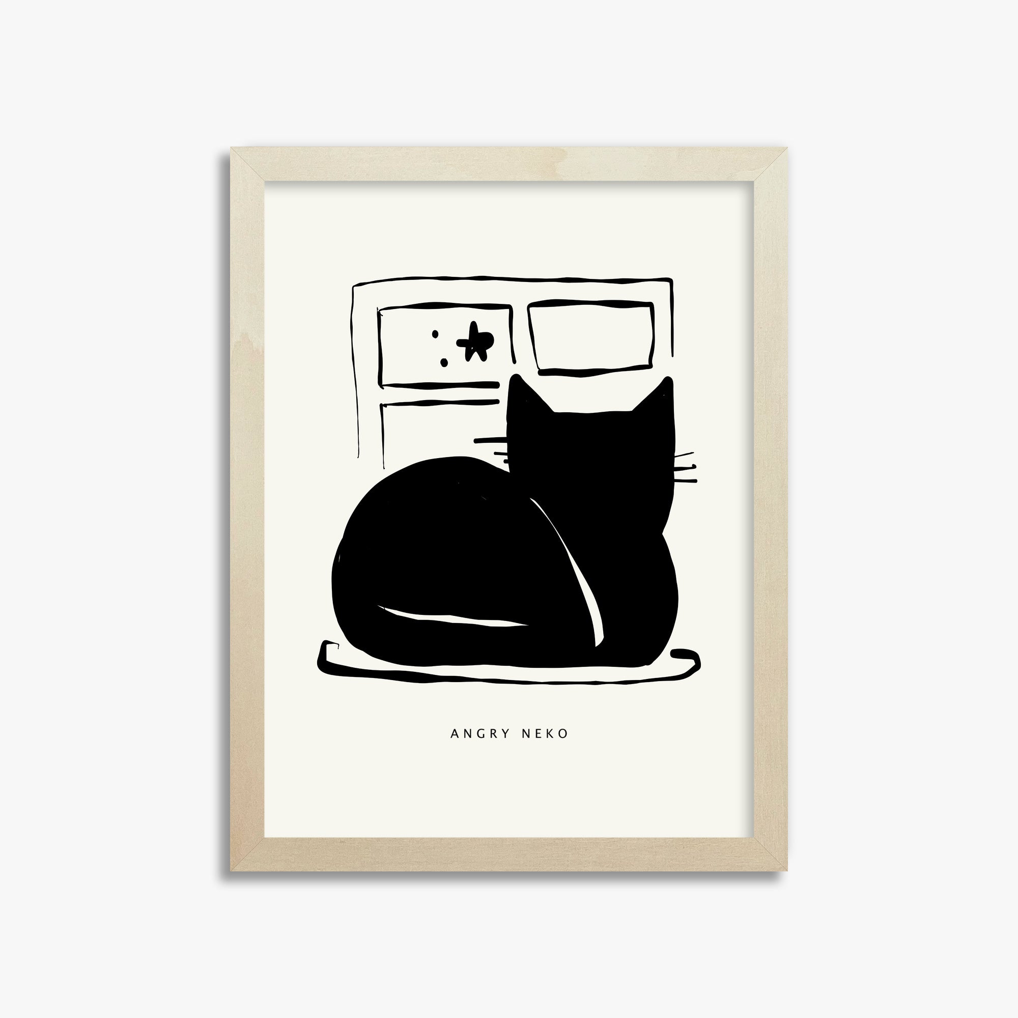 Nope, 30x40cm Framed Poster With Lime Wood Frame