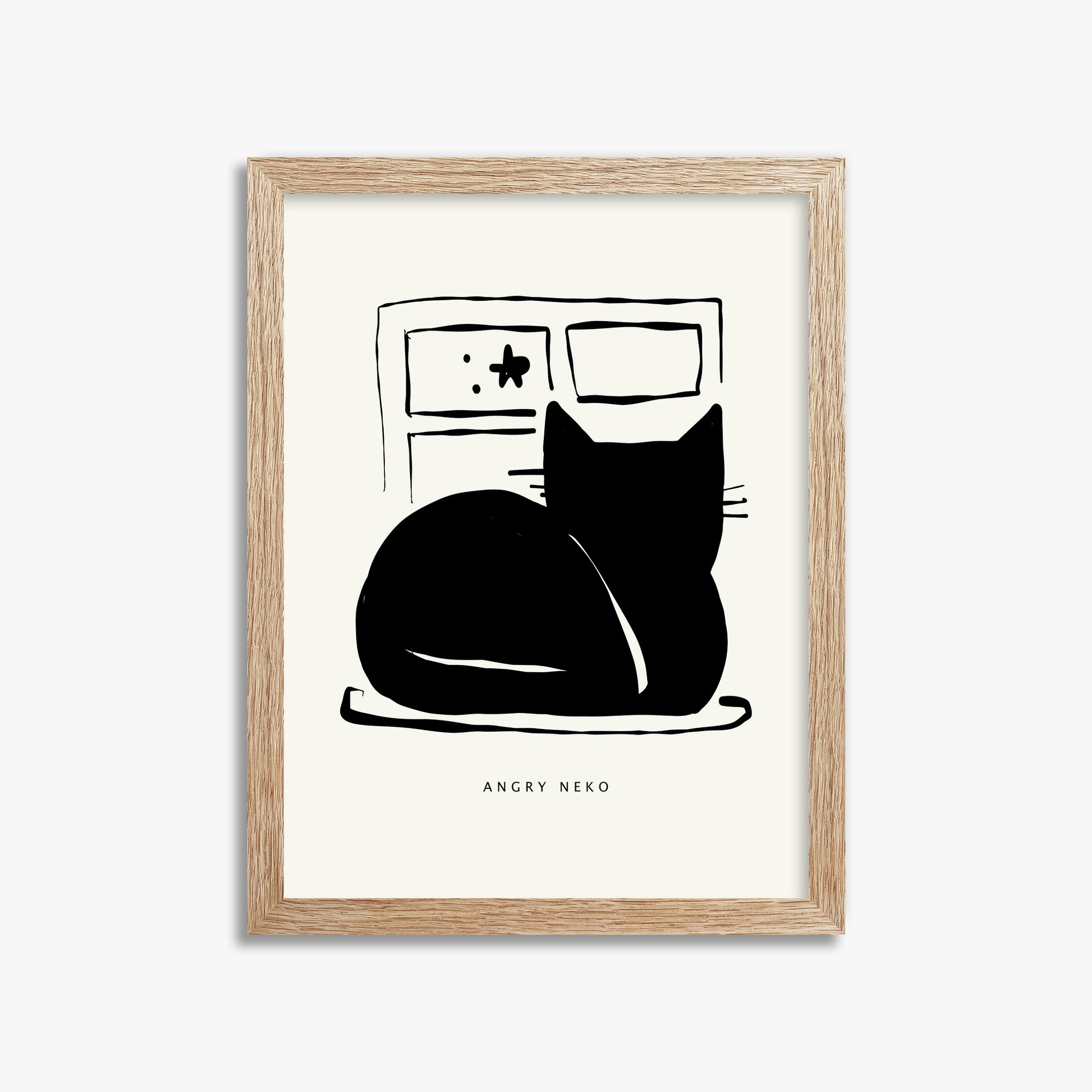 Nope, 30x40cm Framed Poster With Raw Oak Frame