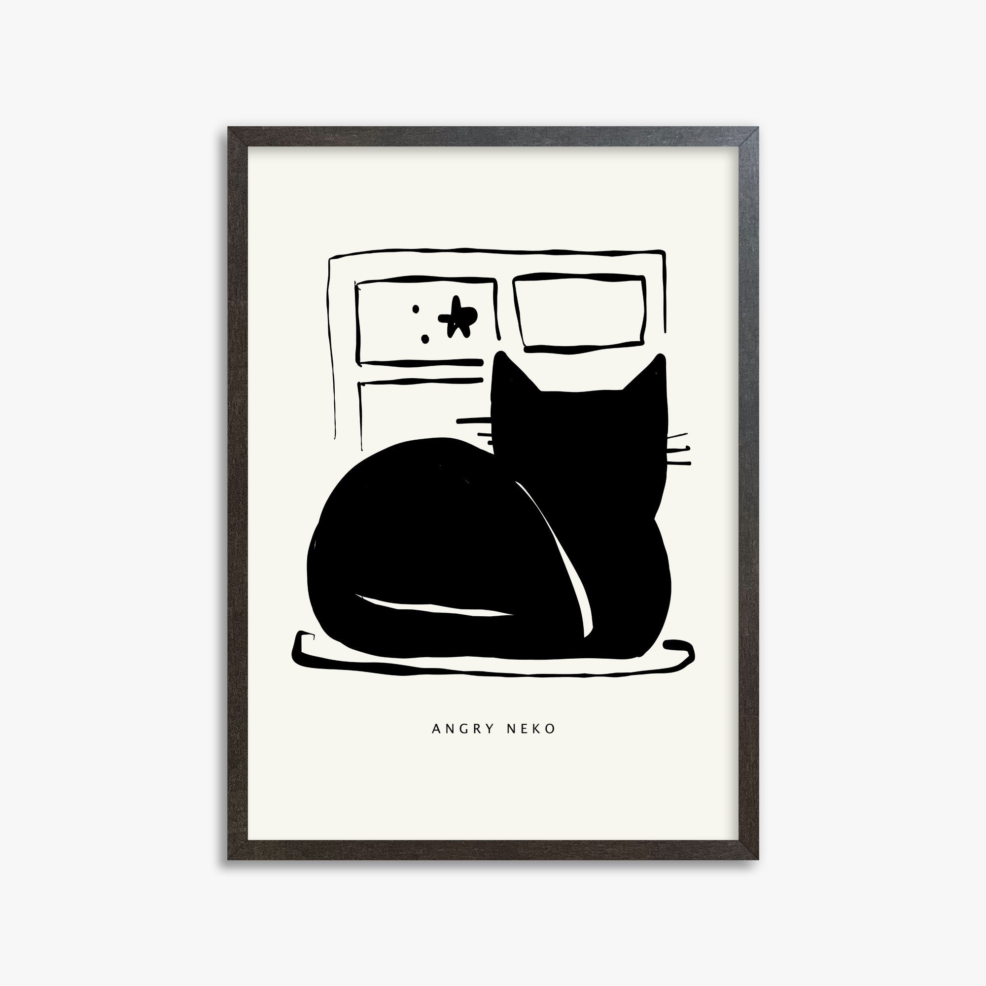 Nope, 50x70cm Framed Poster With Espresso Frame
