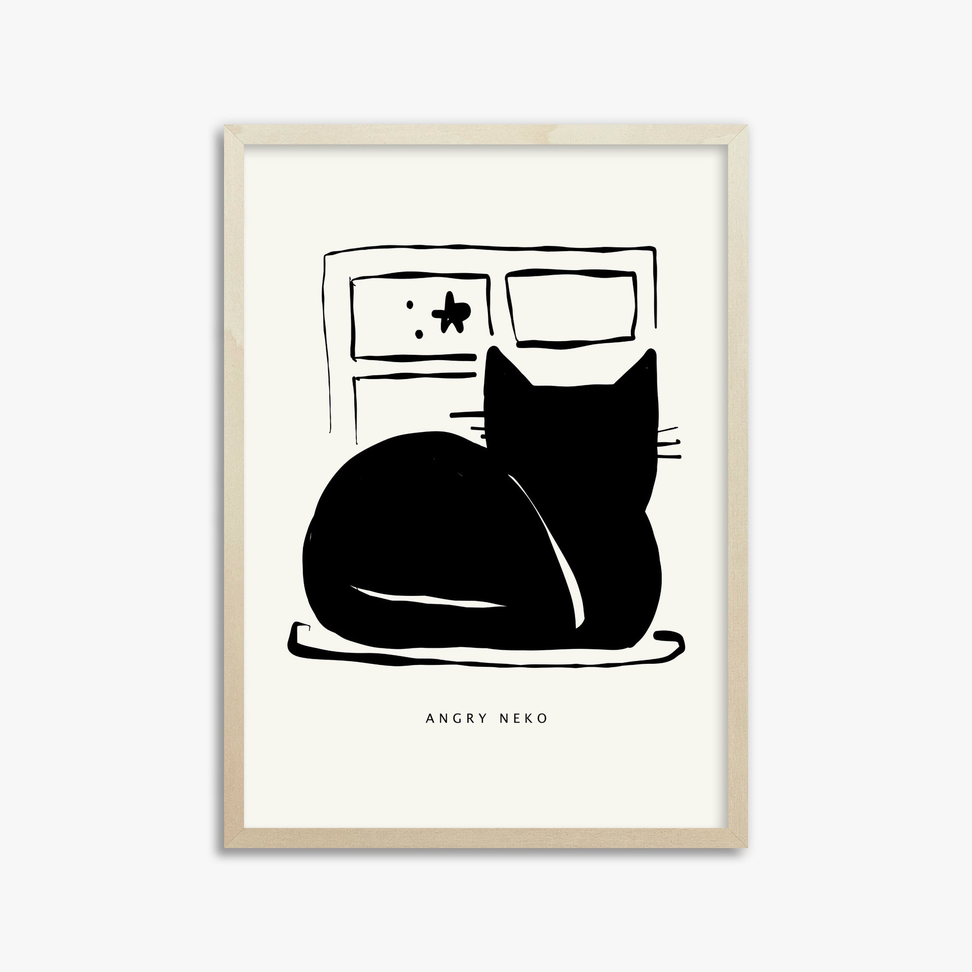 Nope, 50x70cm Framed Poster With Lime Wood Frame