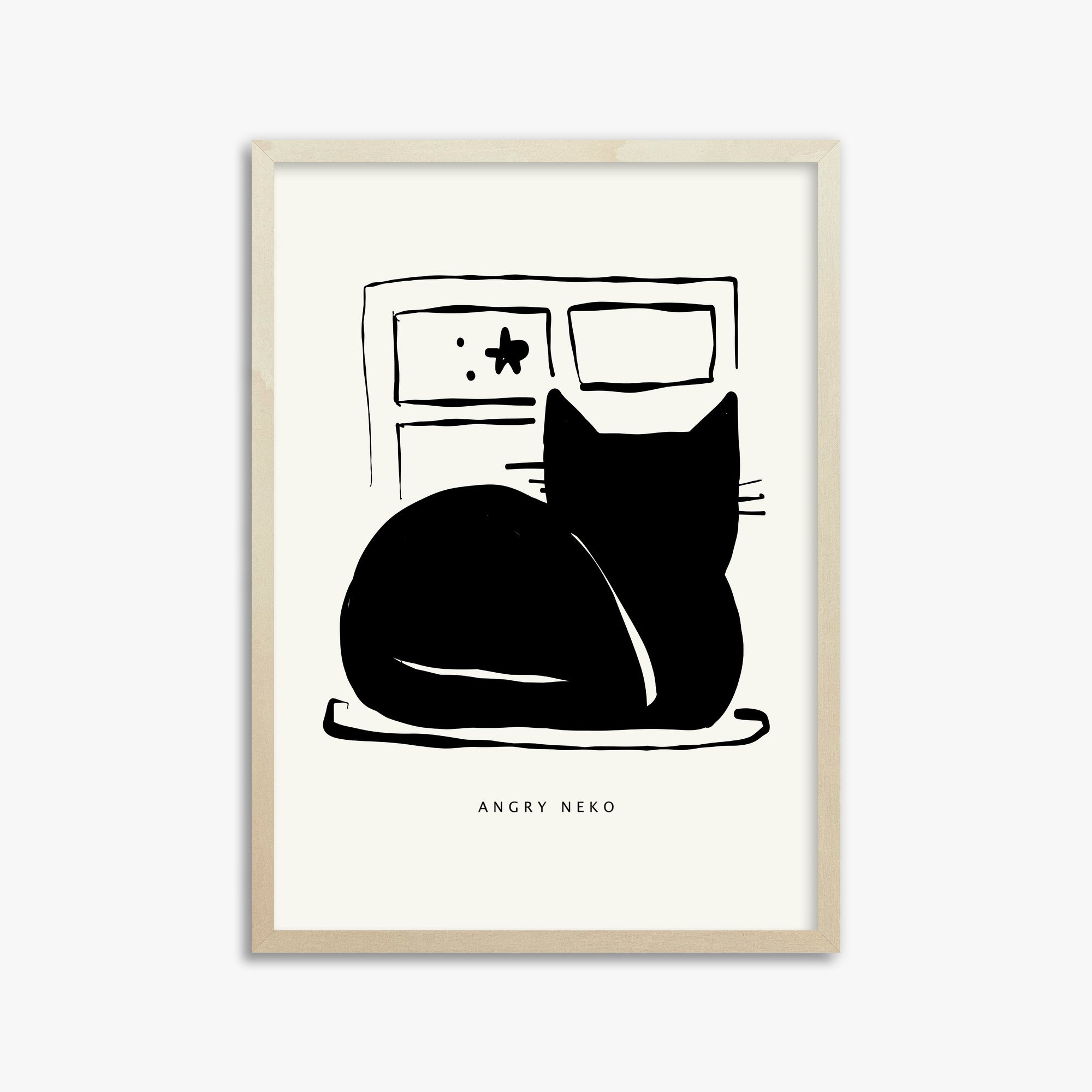 Nope, 50x70cm Framed Poster With Lime Wood Frame