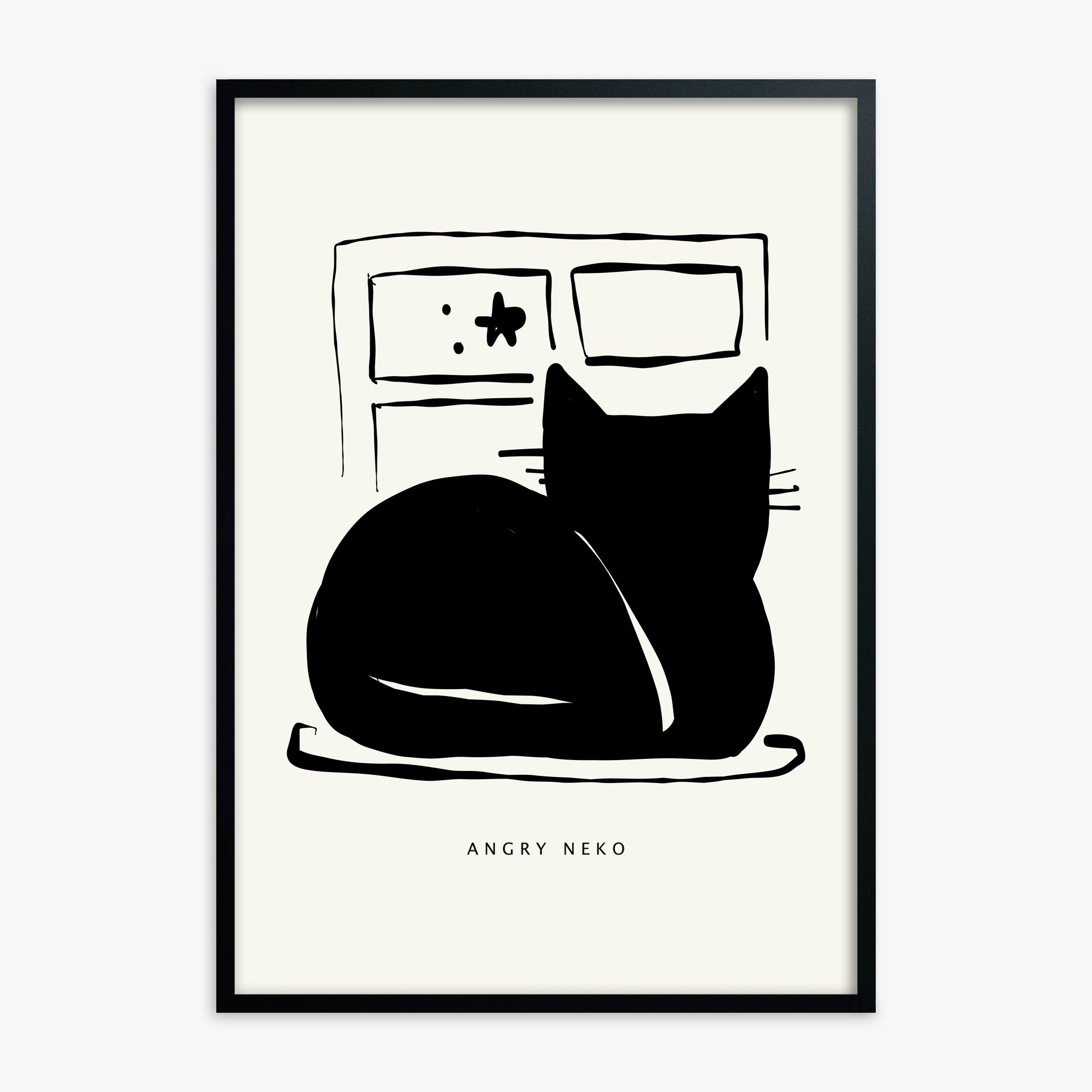 Nope, Black Framed Poster With Black Frame