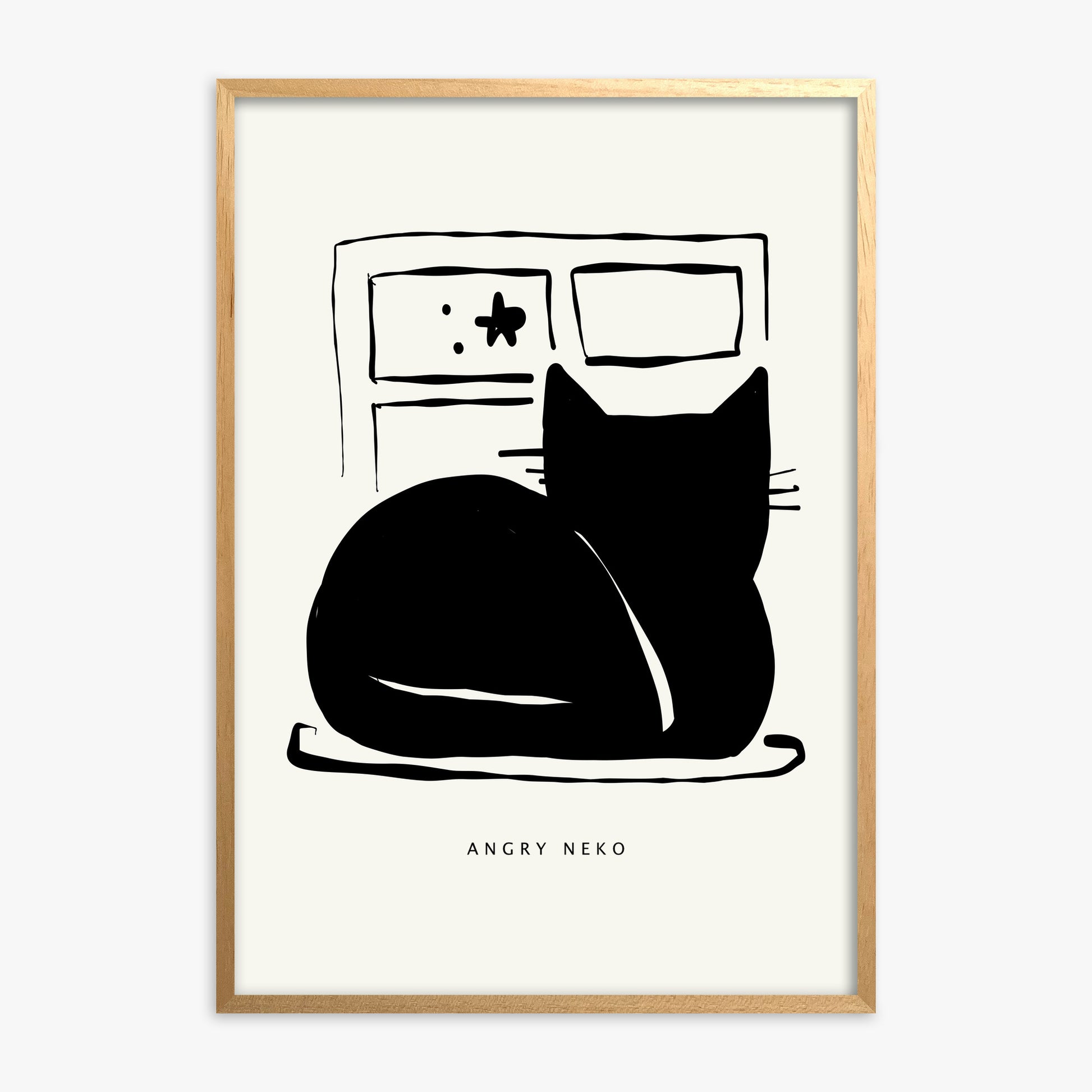 Nope, Oak Framed Poster With Oak Frame