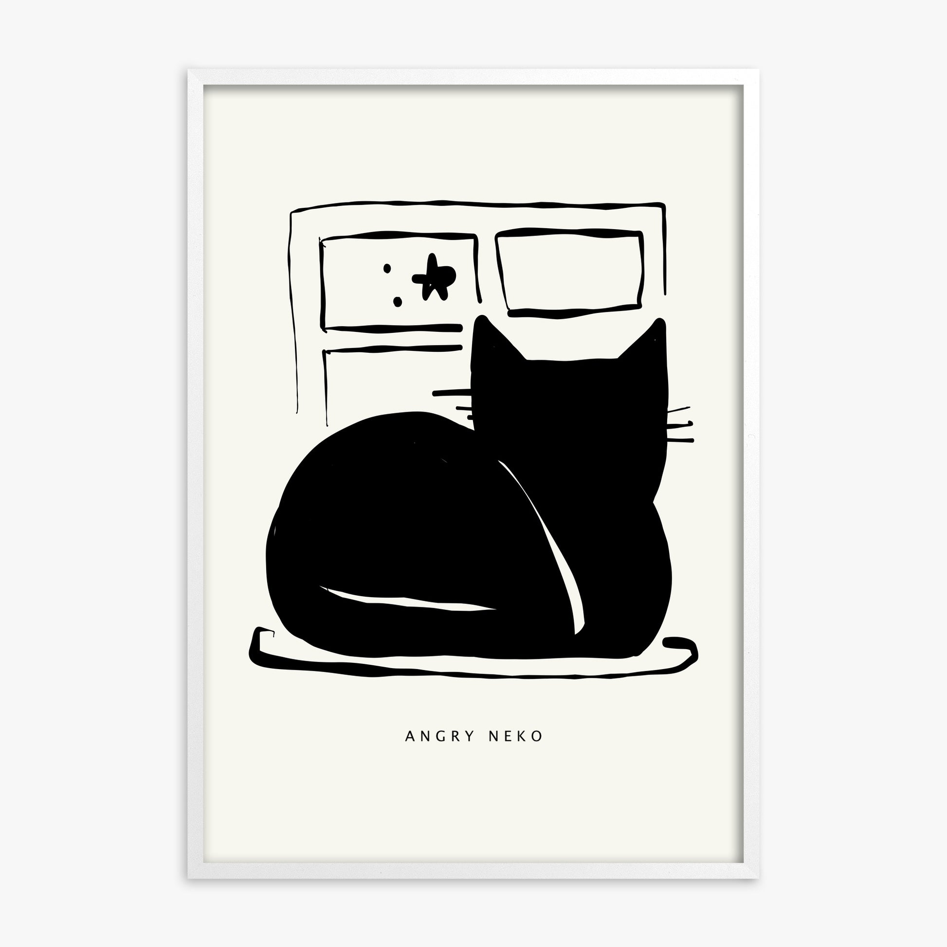 Nope, White Framed Poster With White Frame