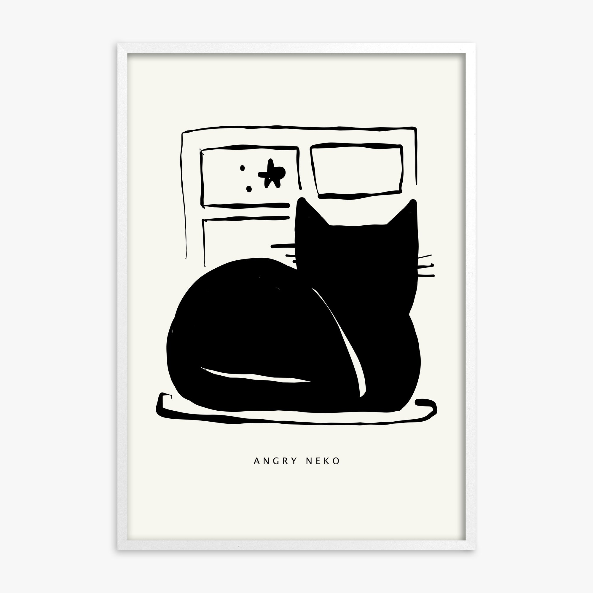 Nope, White Framed Poster With White Frame