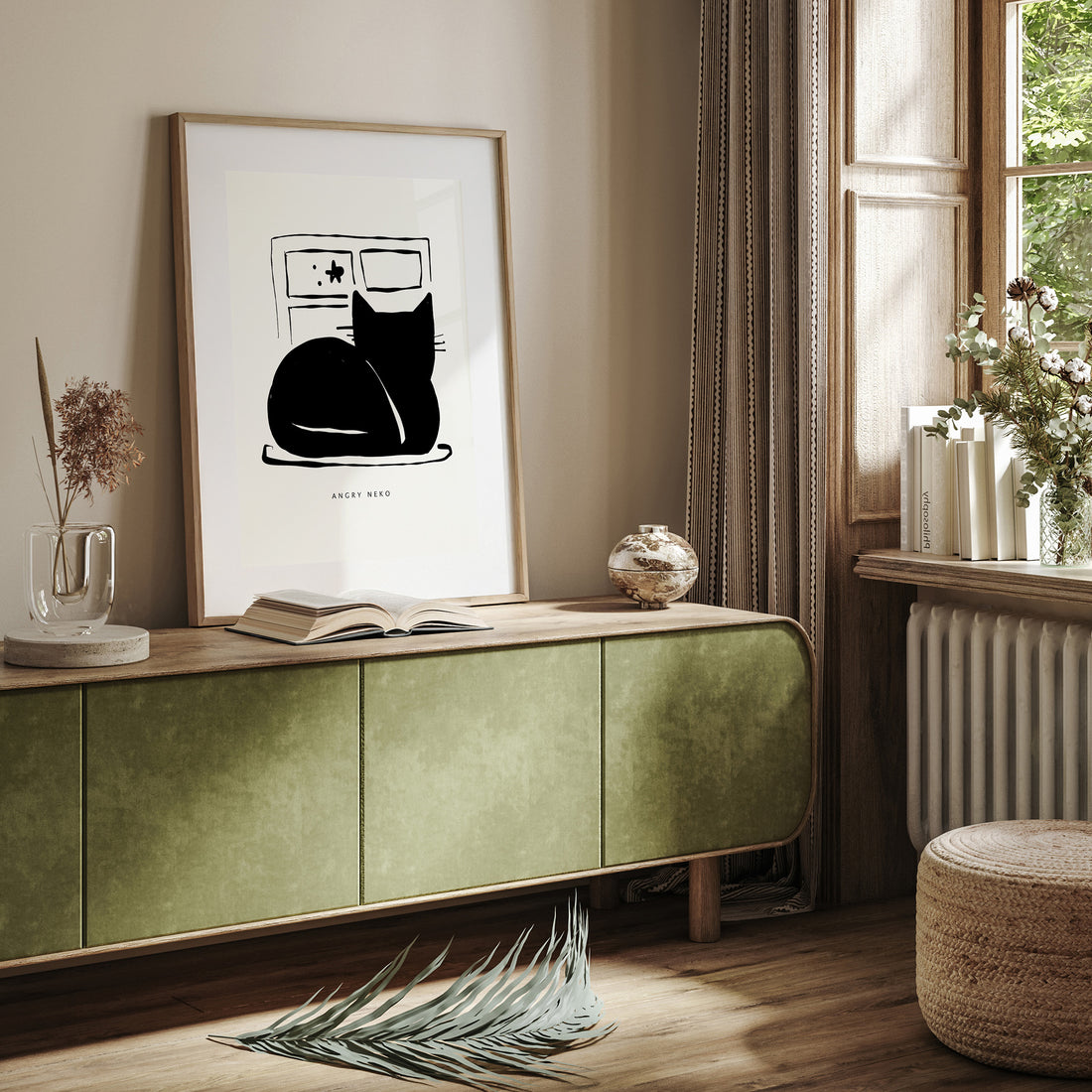 Nope, 50x70cm Framed Poster With Black Frame