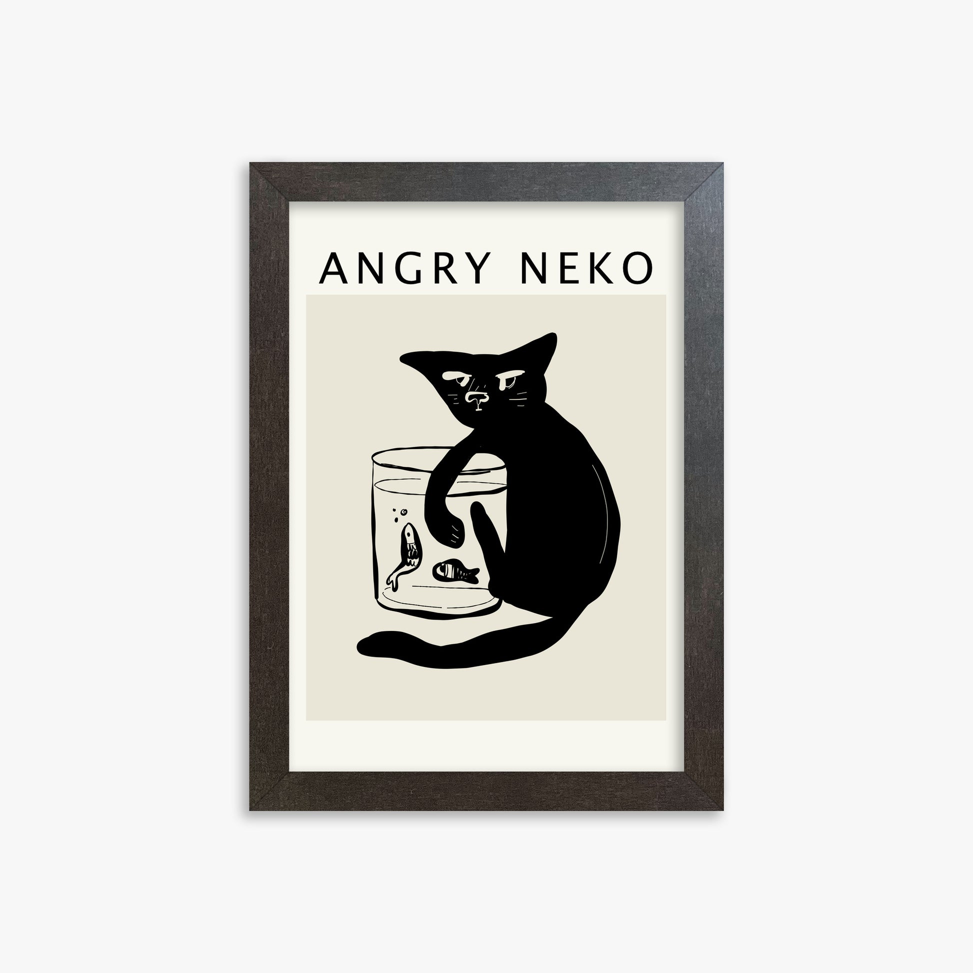Fishies, 21x30cm Framed Poster With Espresso Frame