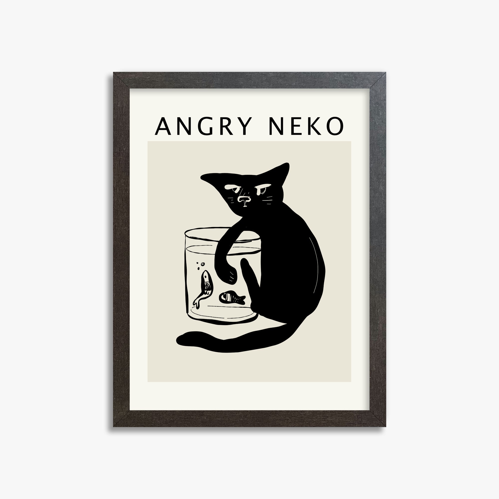 Fishies, 30x40cm Framed Poster With Espresso Frame