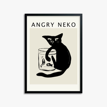 Fishies, 50x70cm Framed Poster With Black Frame