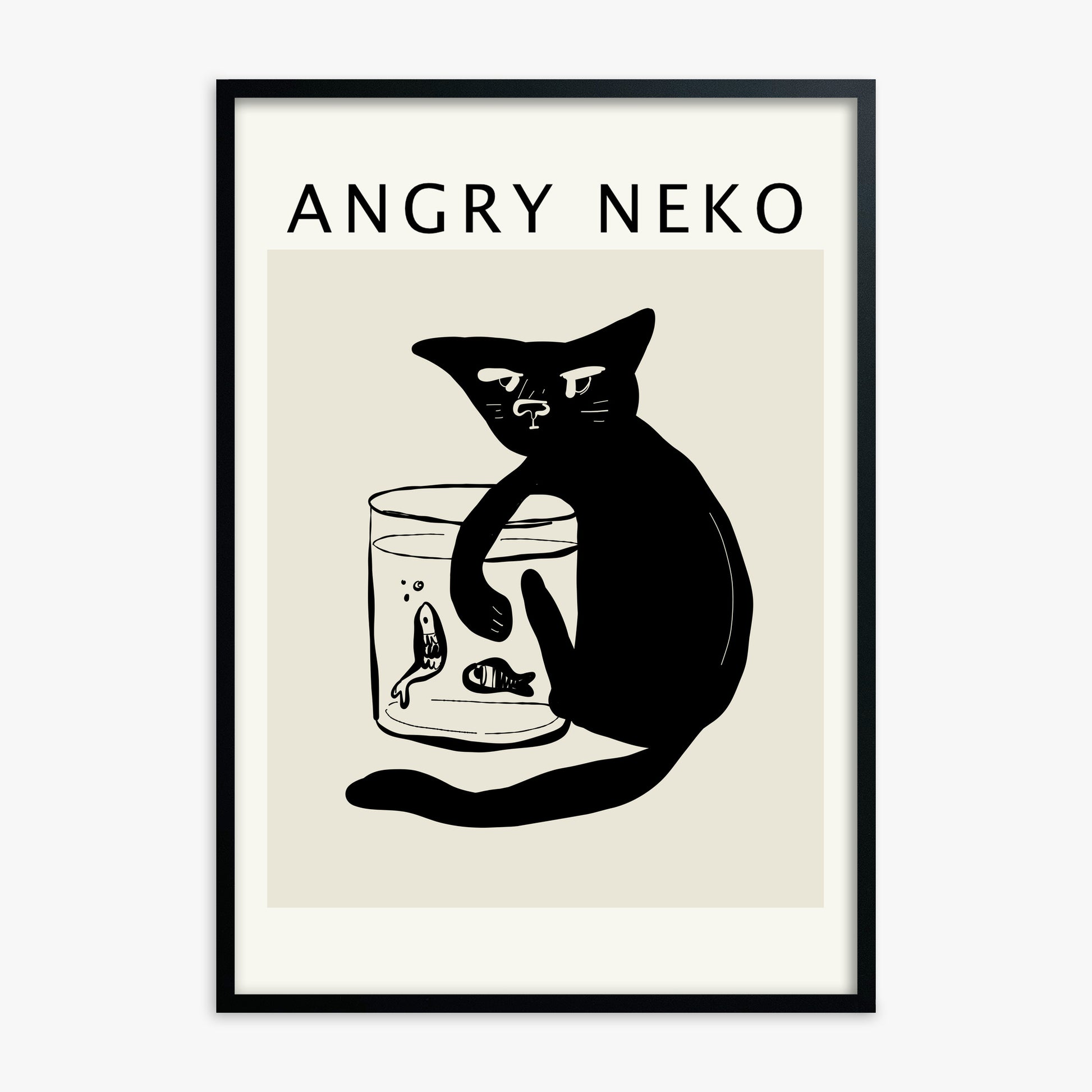 Fishies, Black Framed Poster With Black Frame