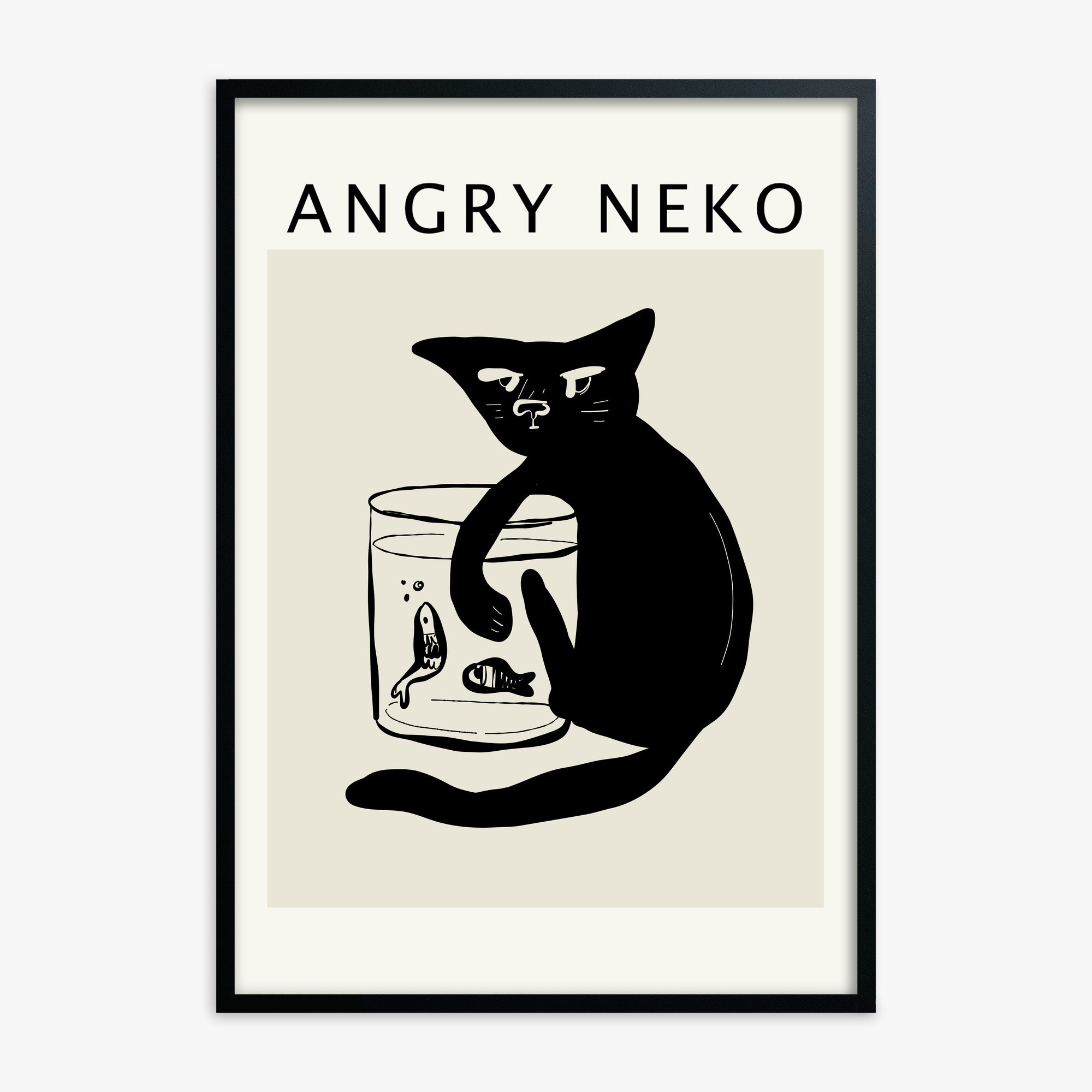 Fishies, Black Framed Poster With Black Frame