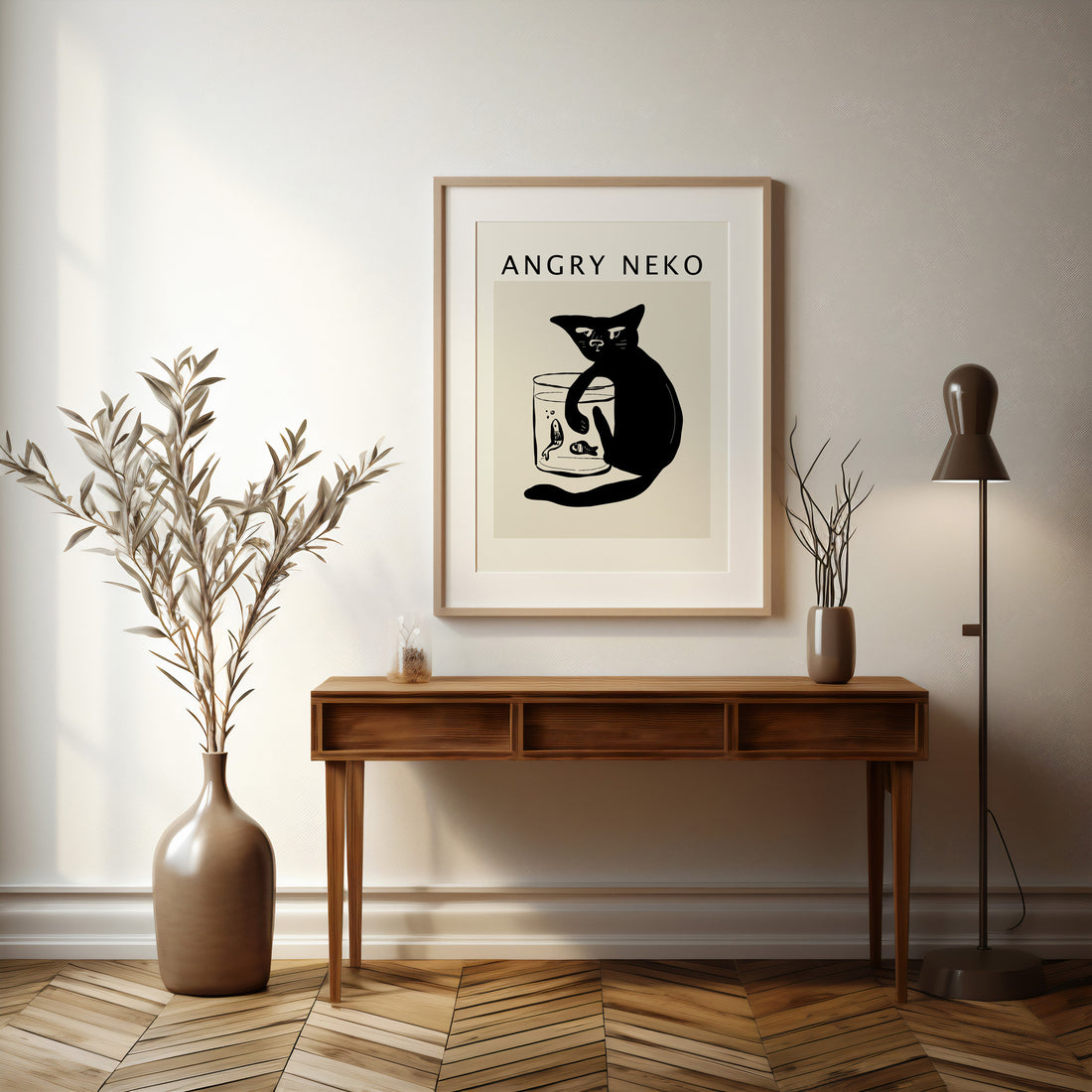 Fishies, 50x70cm Framed Poster With Black Frame