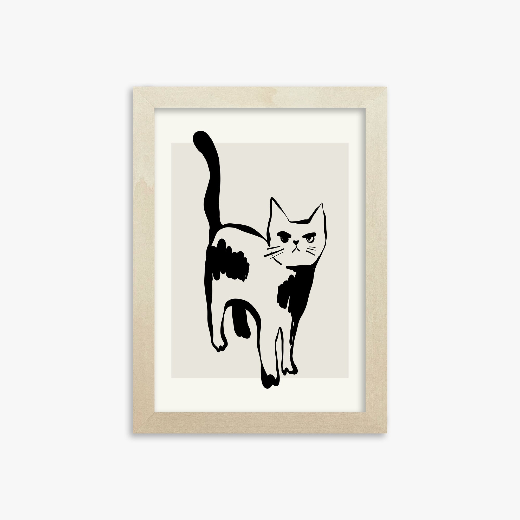Huh?, 21x30cm Framed Art Reproduction With Lime Wood Frame