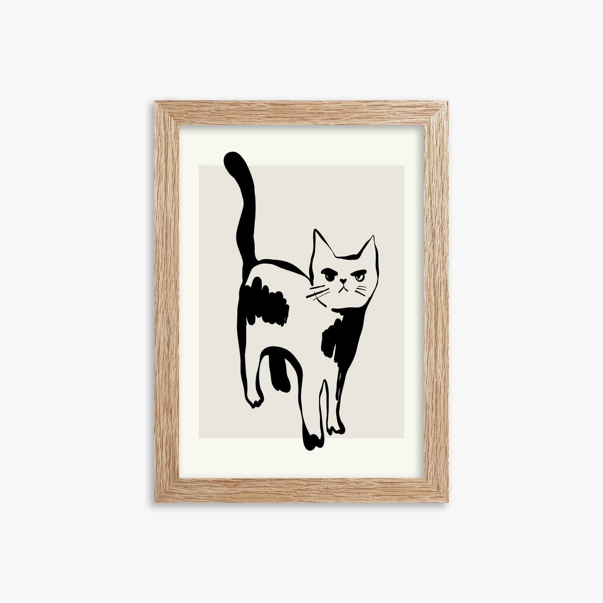 Huh?, 21x30cm Framed Art Reproduction With Raw Oak Frame