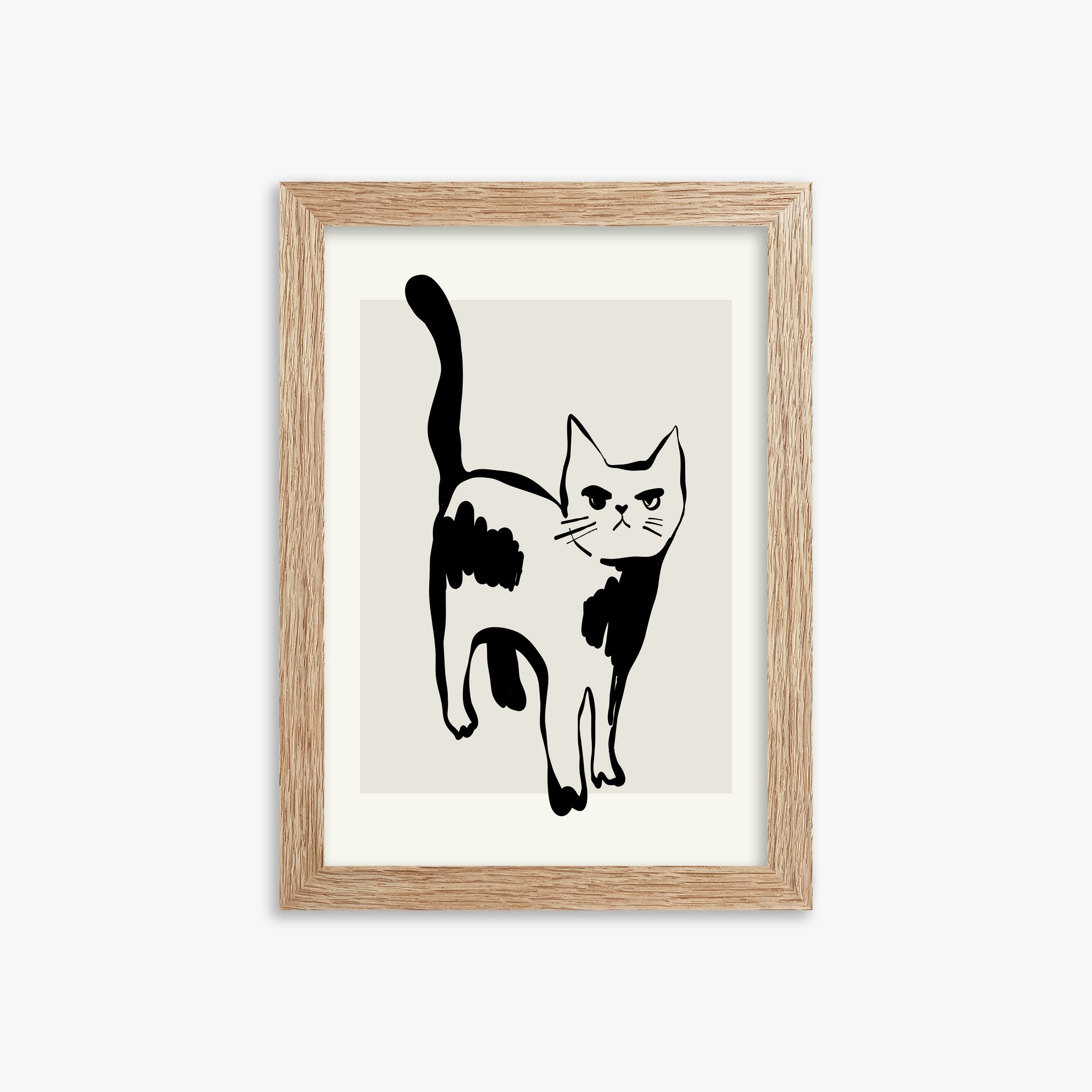 Huh?, 21x30cm Framed Art Reproduction With Raw Oak Frame
