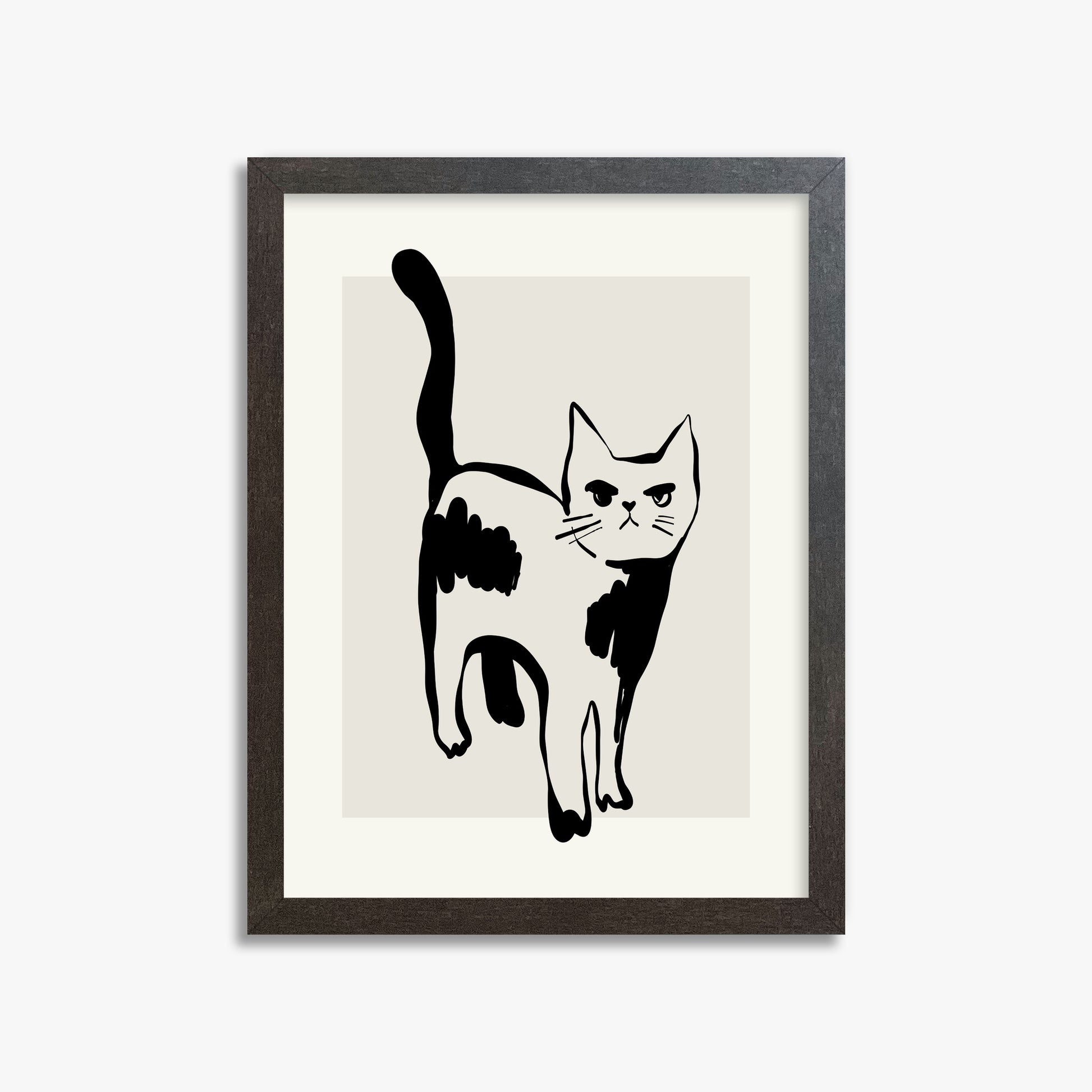 Huh?, 30x40cm Framed Art Reproduction With Espresso Frame
